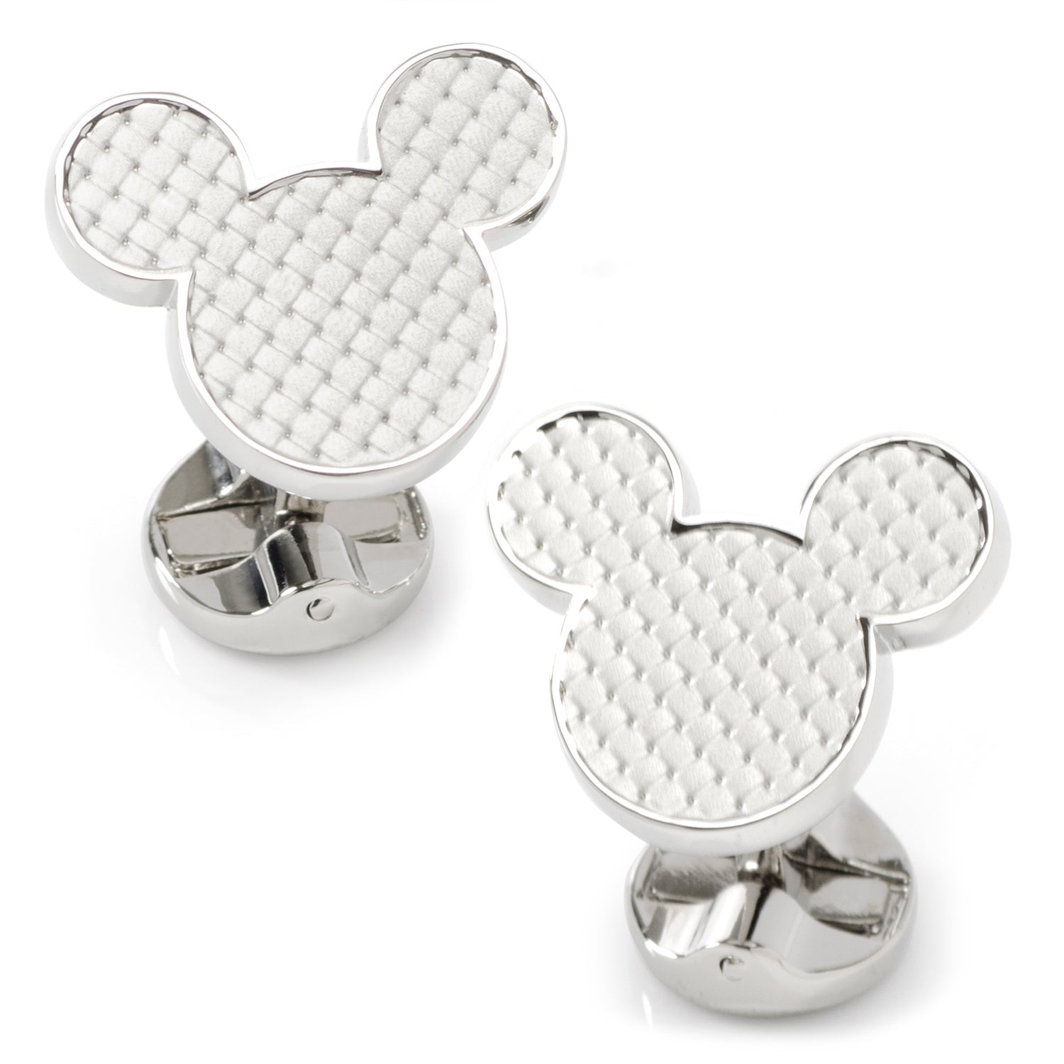 Disney Mickey Mouse Silhouette Basket Weave Cufflinks