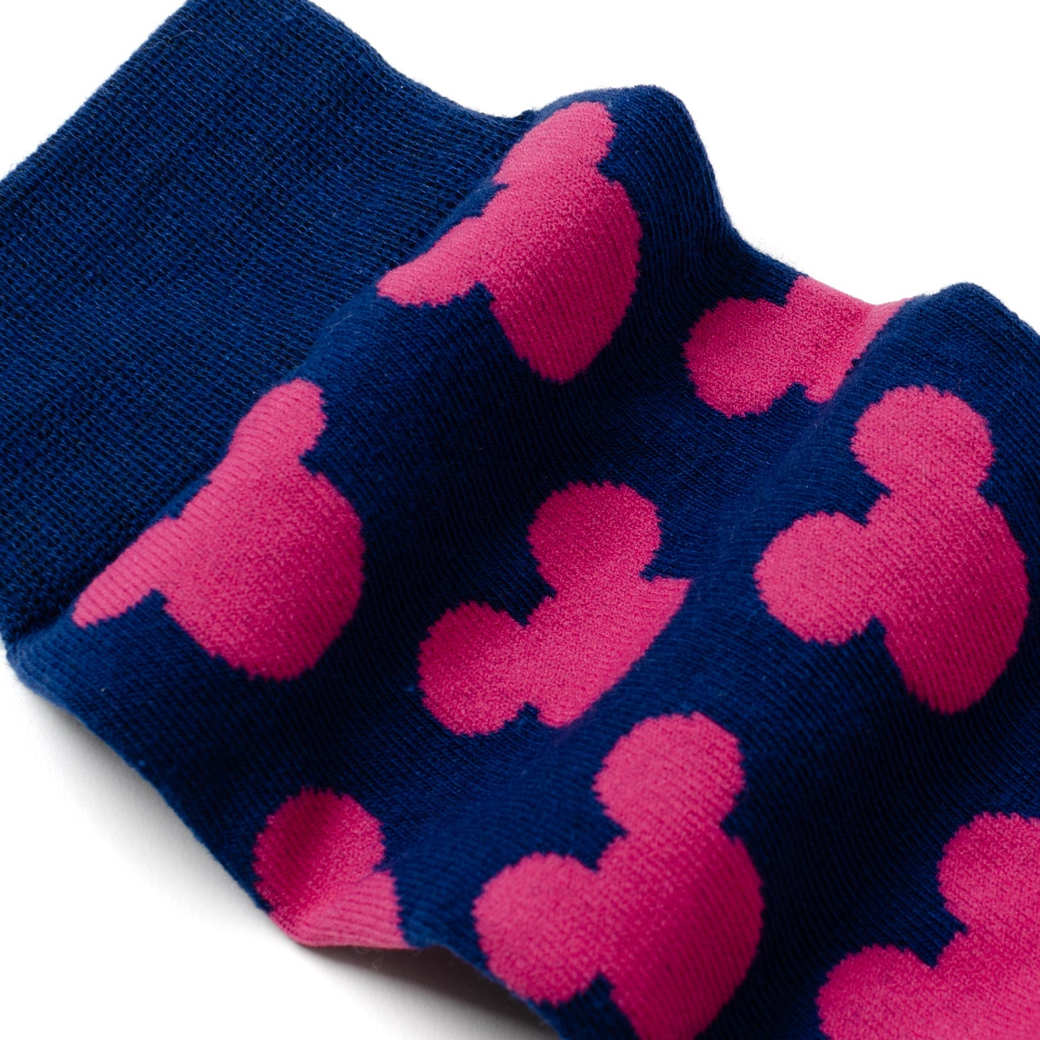 Disney Mickey Mouse Silhouette Pink Sock and Mickey Blue Lapel Pin Gift Set