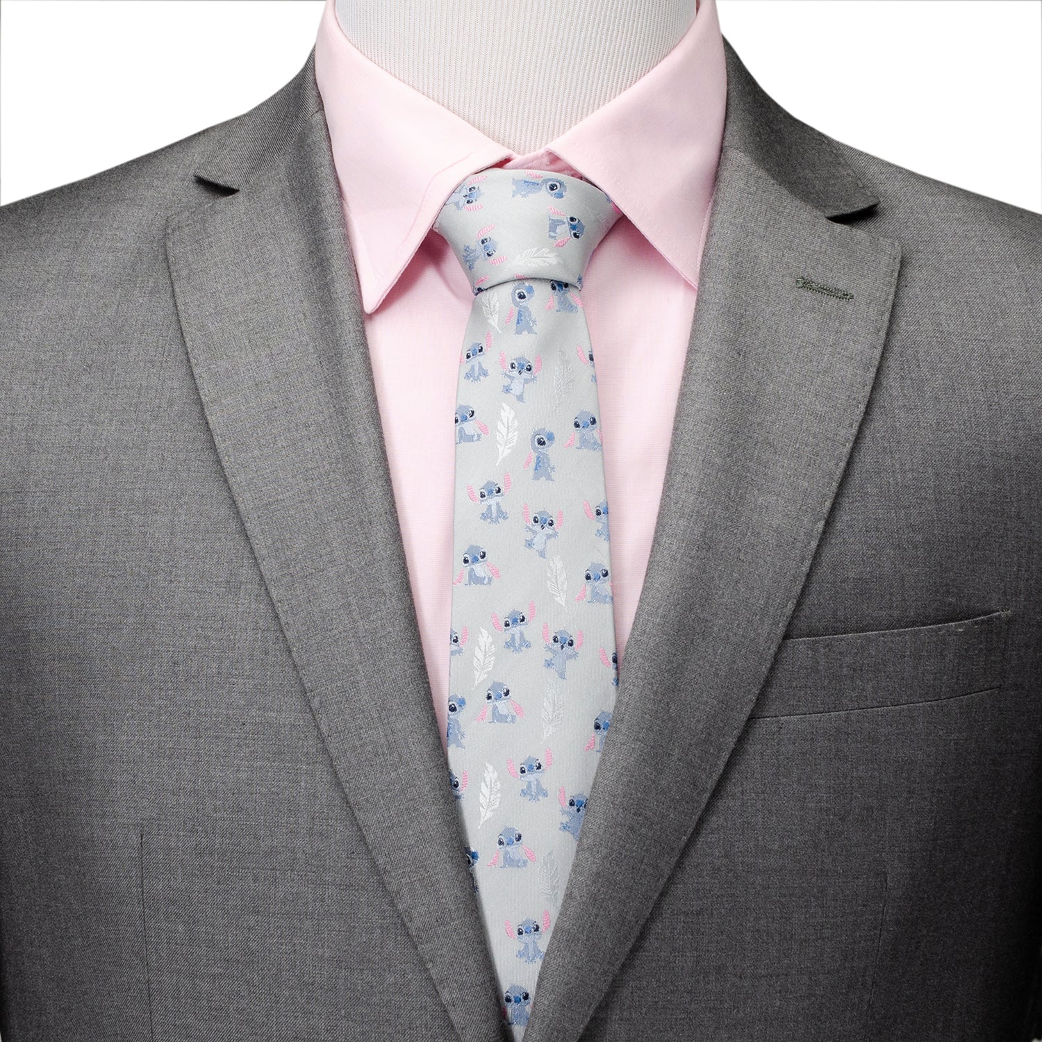 Disney Lilo & Stitch Gray Men's Tie
