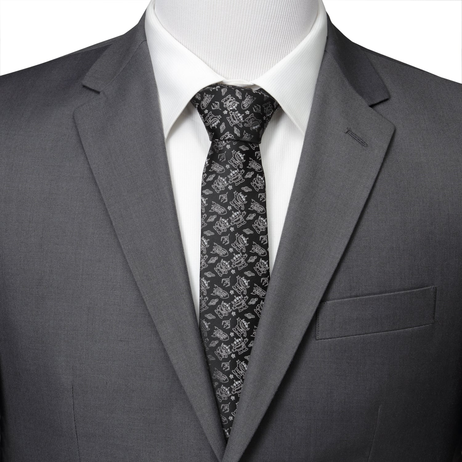 Disney Pixar Toy Story Alien Print Black Men's Tie