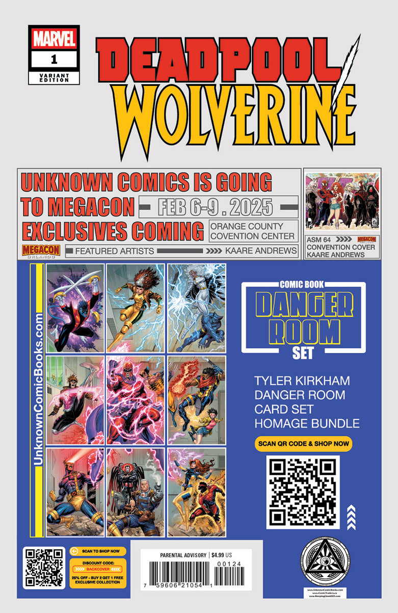 [2 PACK] Deadpool / Wolverine #1 & Ultimate Wolverine #1 Unknown Comics Tyler Kirkham Exclusive BATTLE DAMAGED Var (01/15/2025)