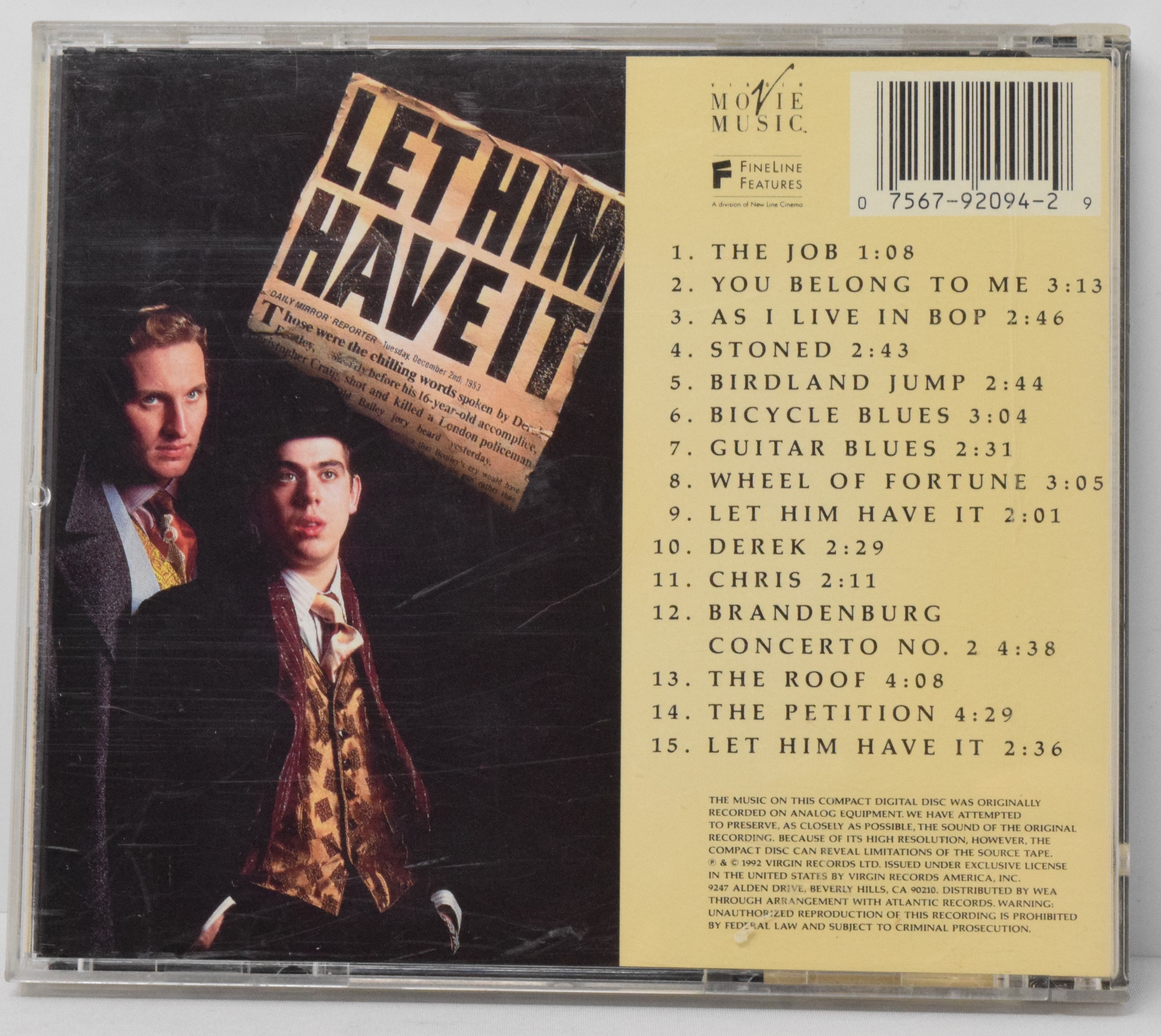 Let Him Have It Soundtrack CD Michael Kamen Fine Line