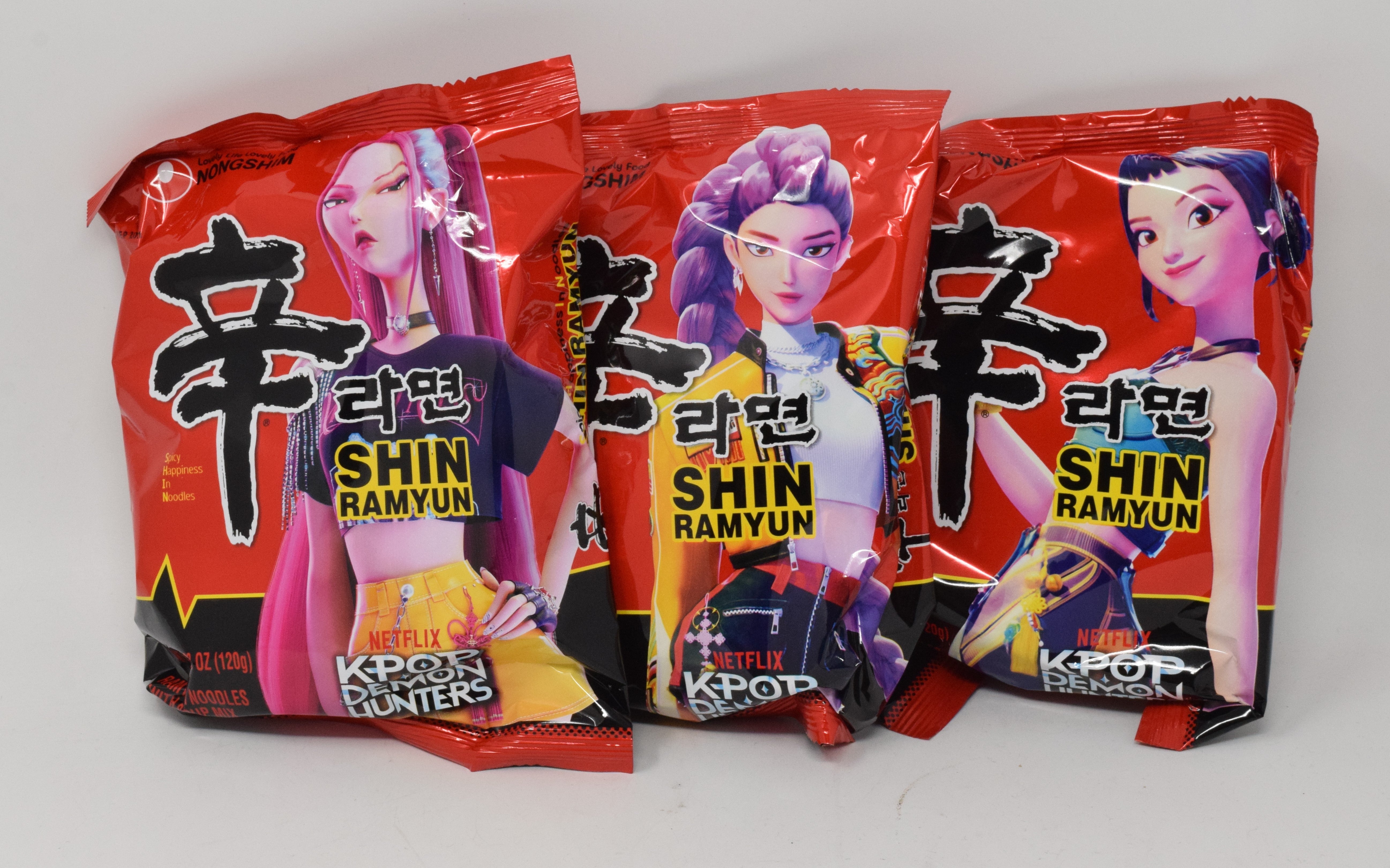 Kpop Demon Hunters Netflix Shin Ramyun Ramen Rumi Mira Zoey 3 Pack