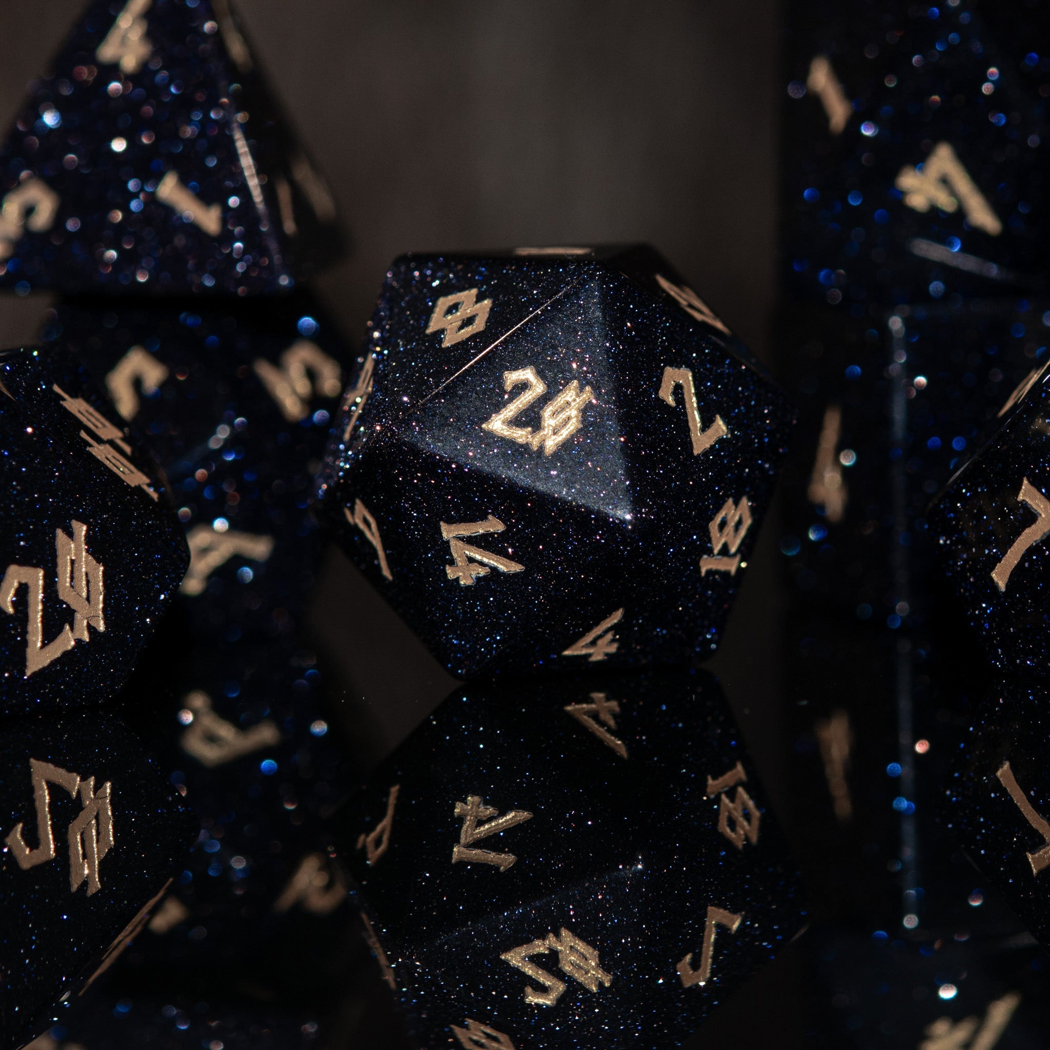 Blue Sandstone Dice Set