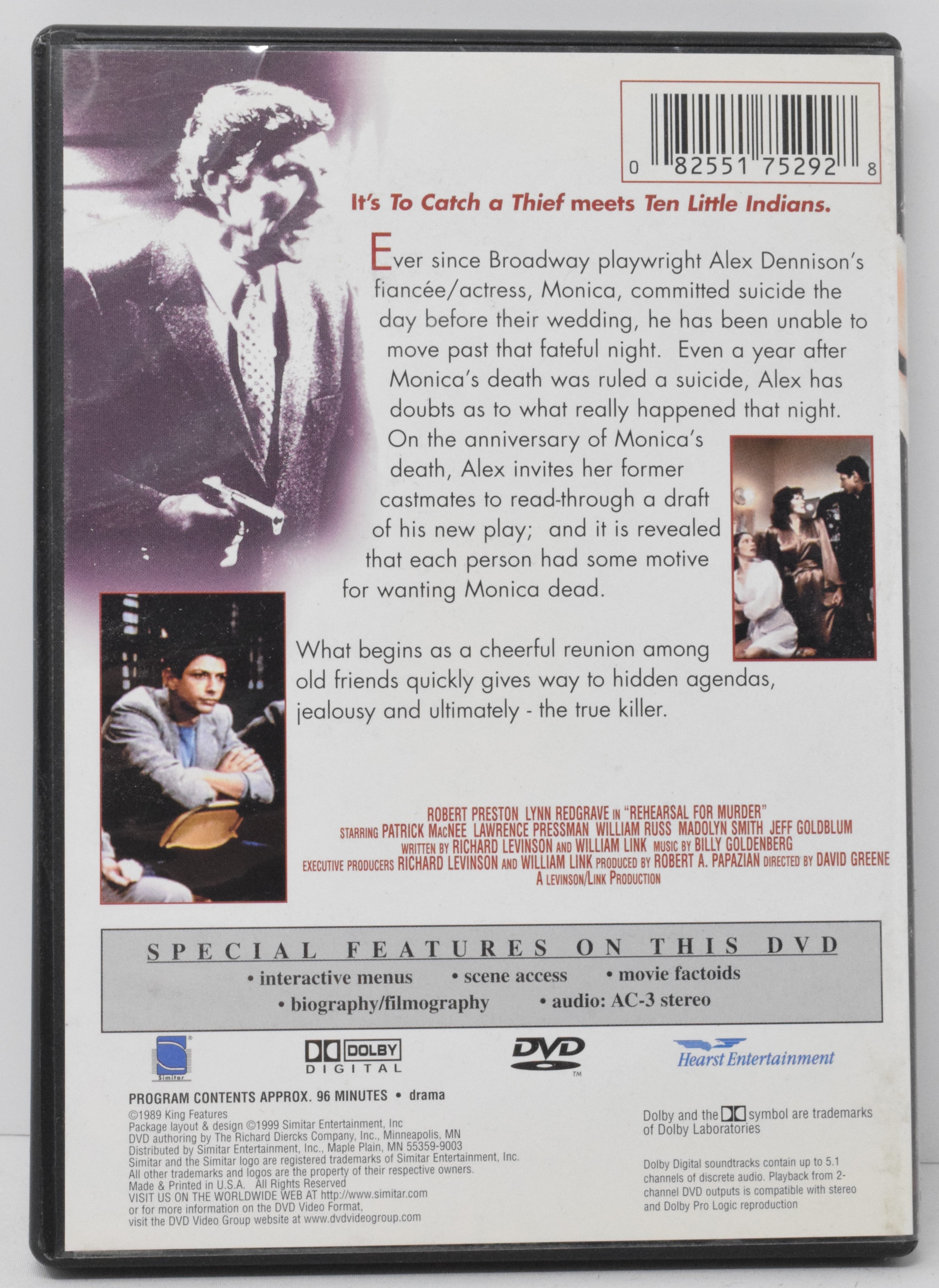 Rehearsal For Murder DVD 1982