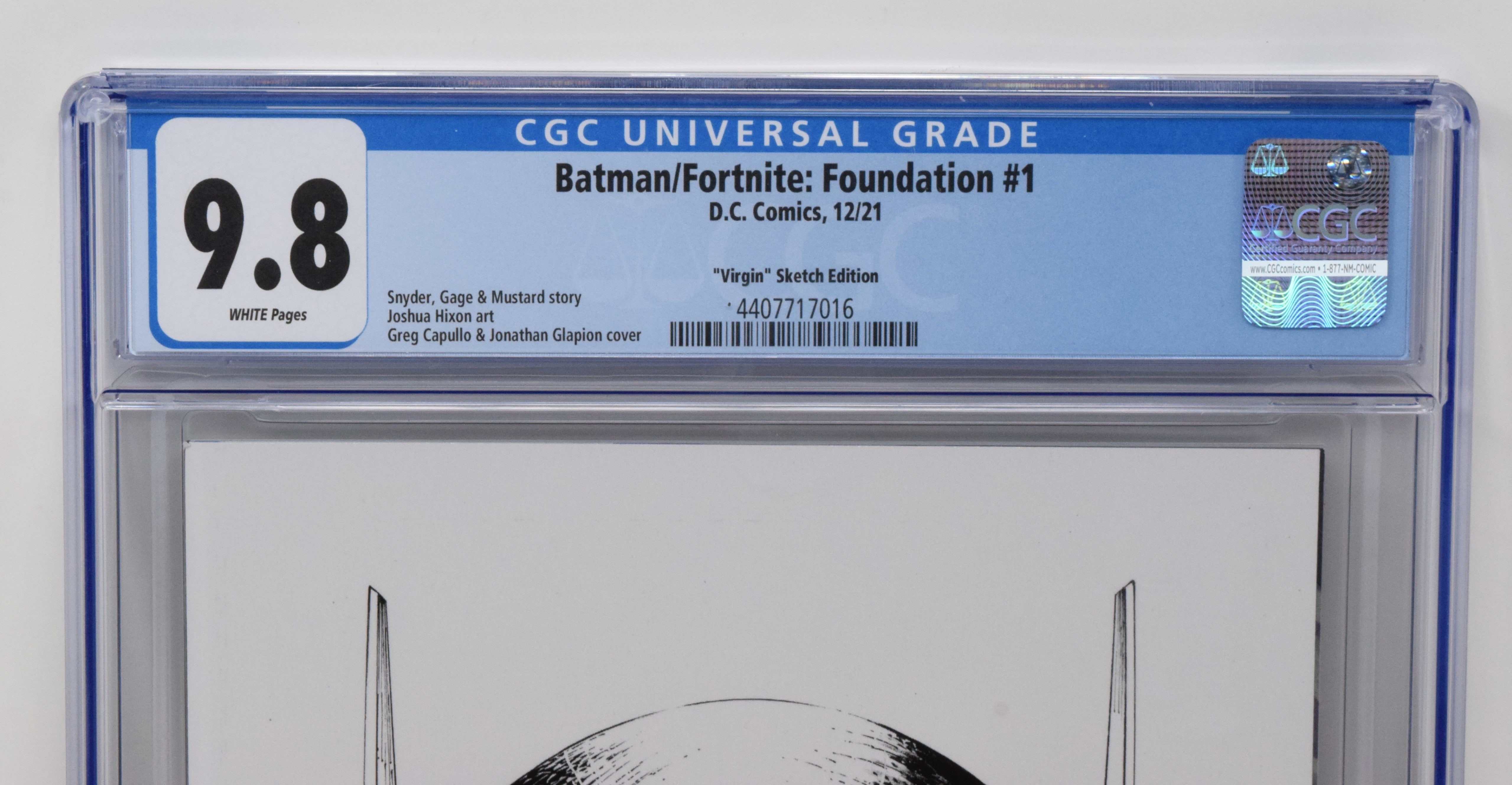 Batman Fortnite Foundation 1 DC 2021 CGC 9.8 Greg Capullo Virgin Sketch Variant