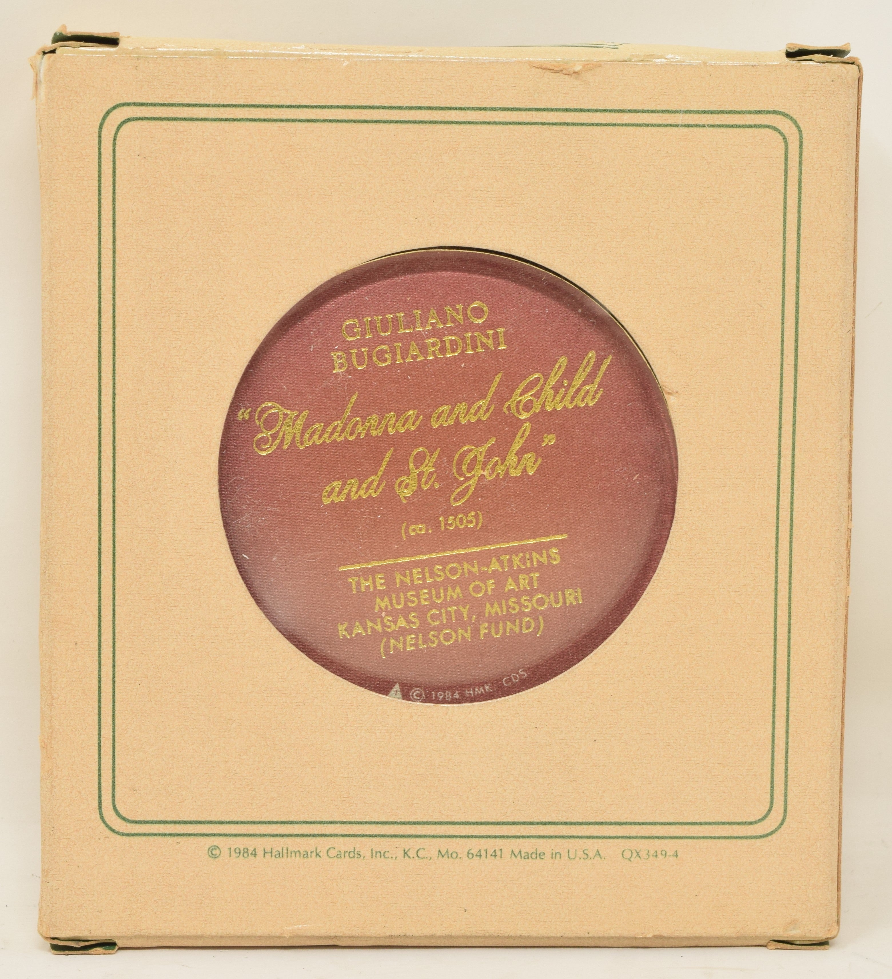 Hallmark Keepsake Ornament Madonna Child St John Giuliano Bugiardini Christmas Tree 1984 NIB