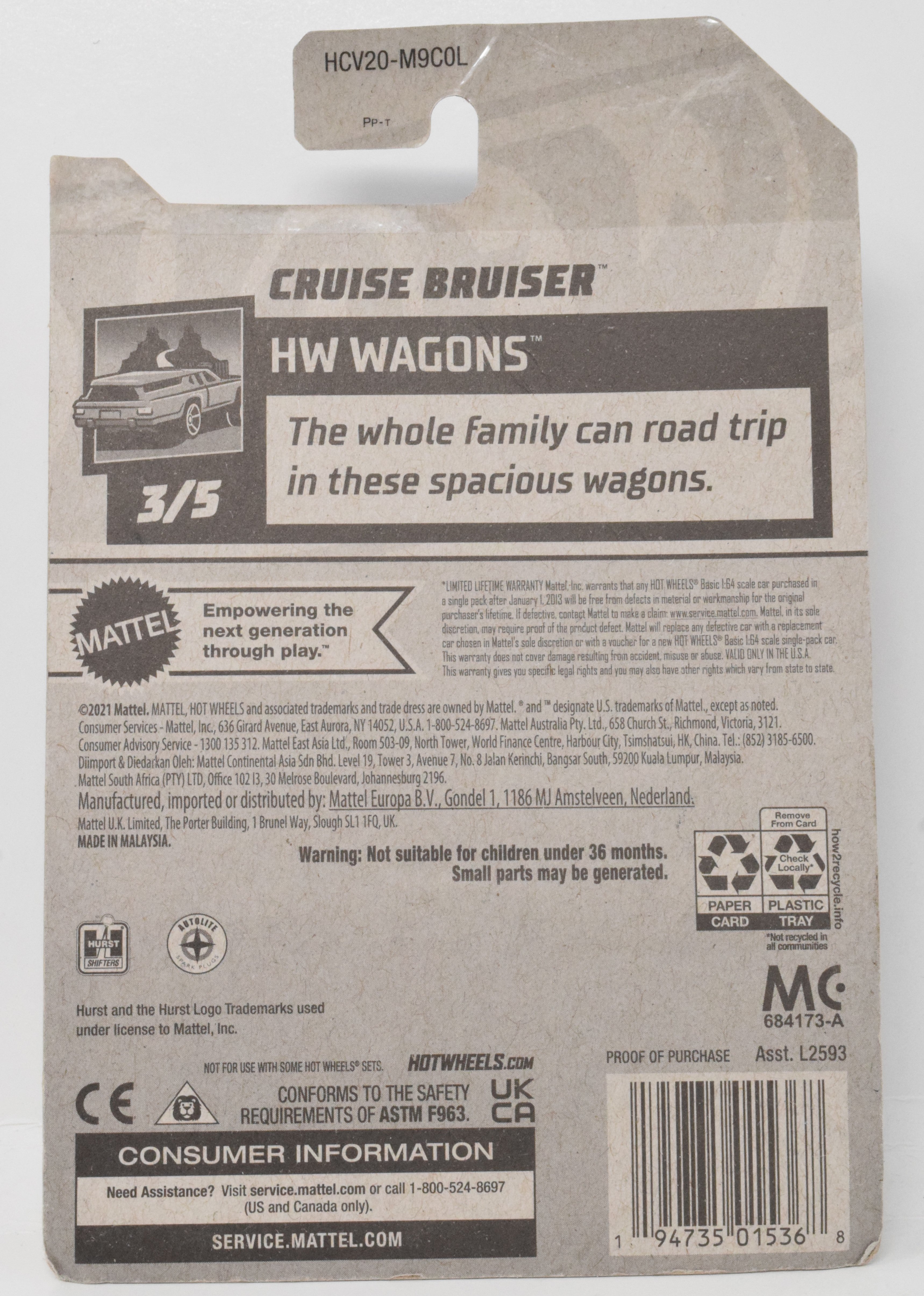Hot Wheels Cruiser Bruiser HW Wagons DieCast Car 3/5 201 New