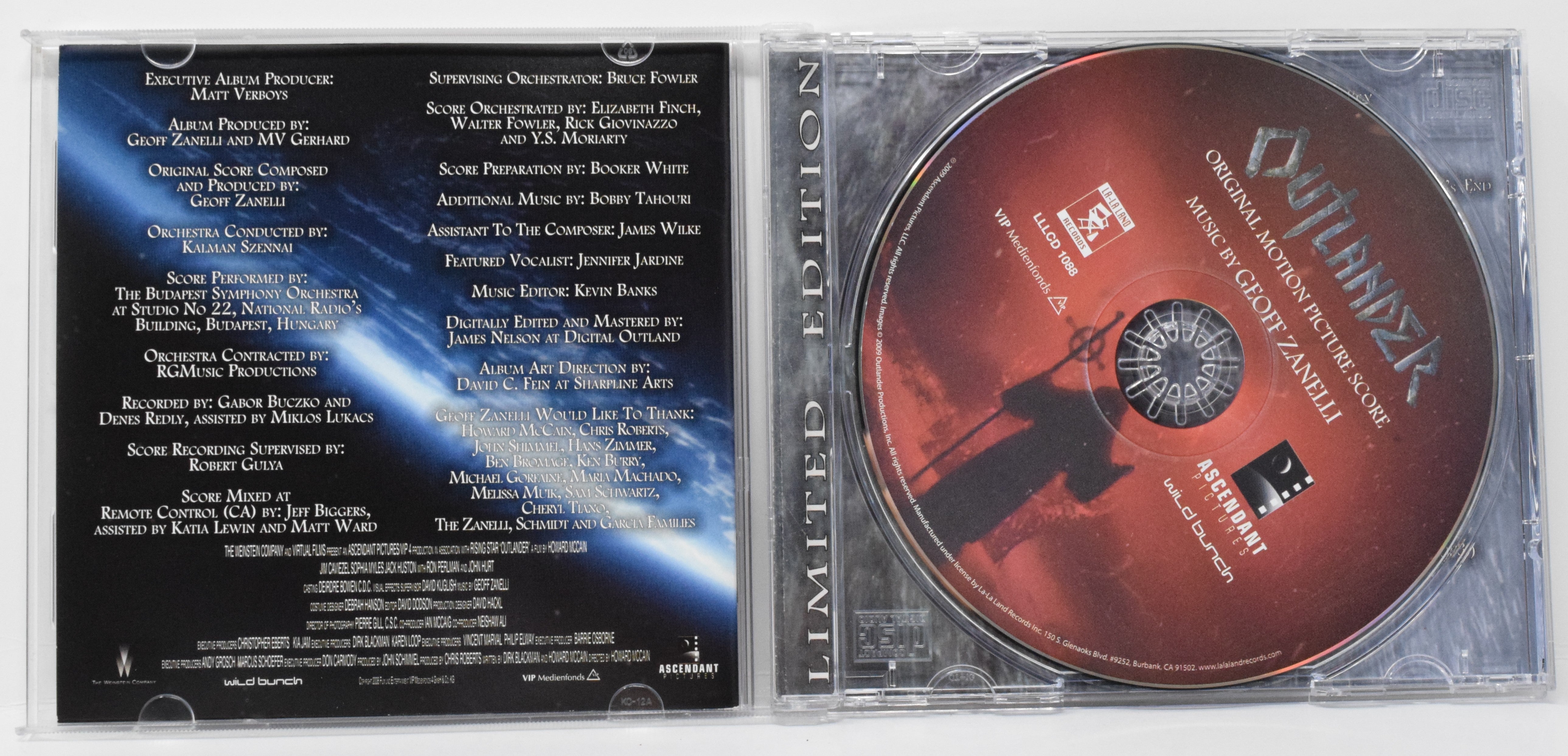 Outlander Soundtrack CD Geoff Zanelli La La Land LTD 1500