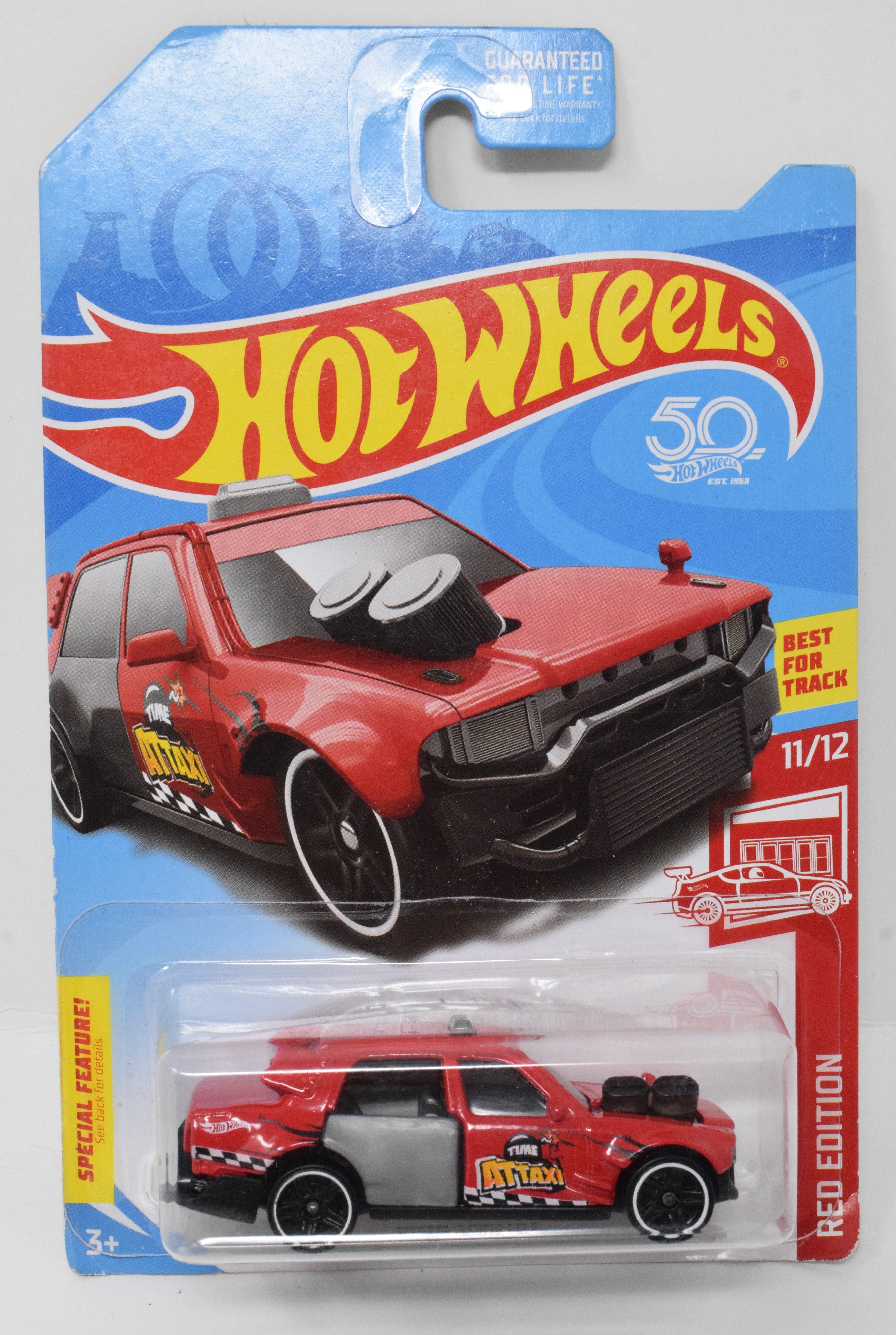 Hot Wheels Time ATTAXI Special Feature DieCast Car Red Edition 11/12 New