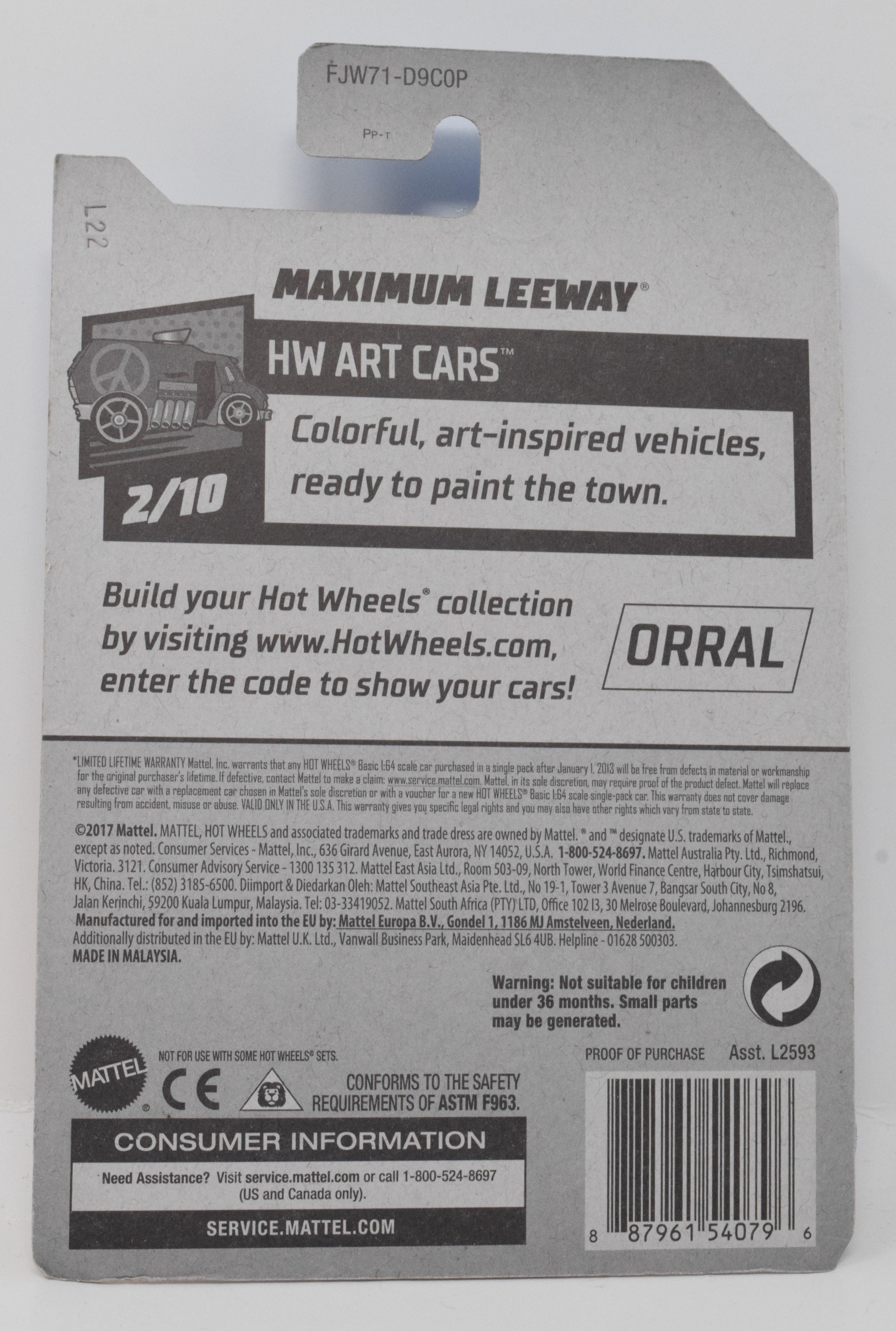 Hot Wheels Maximum Leeway HW Art Cars Orange 2/10 325 DieCast Car New