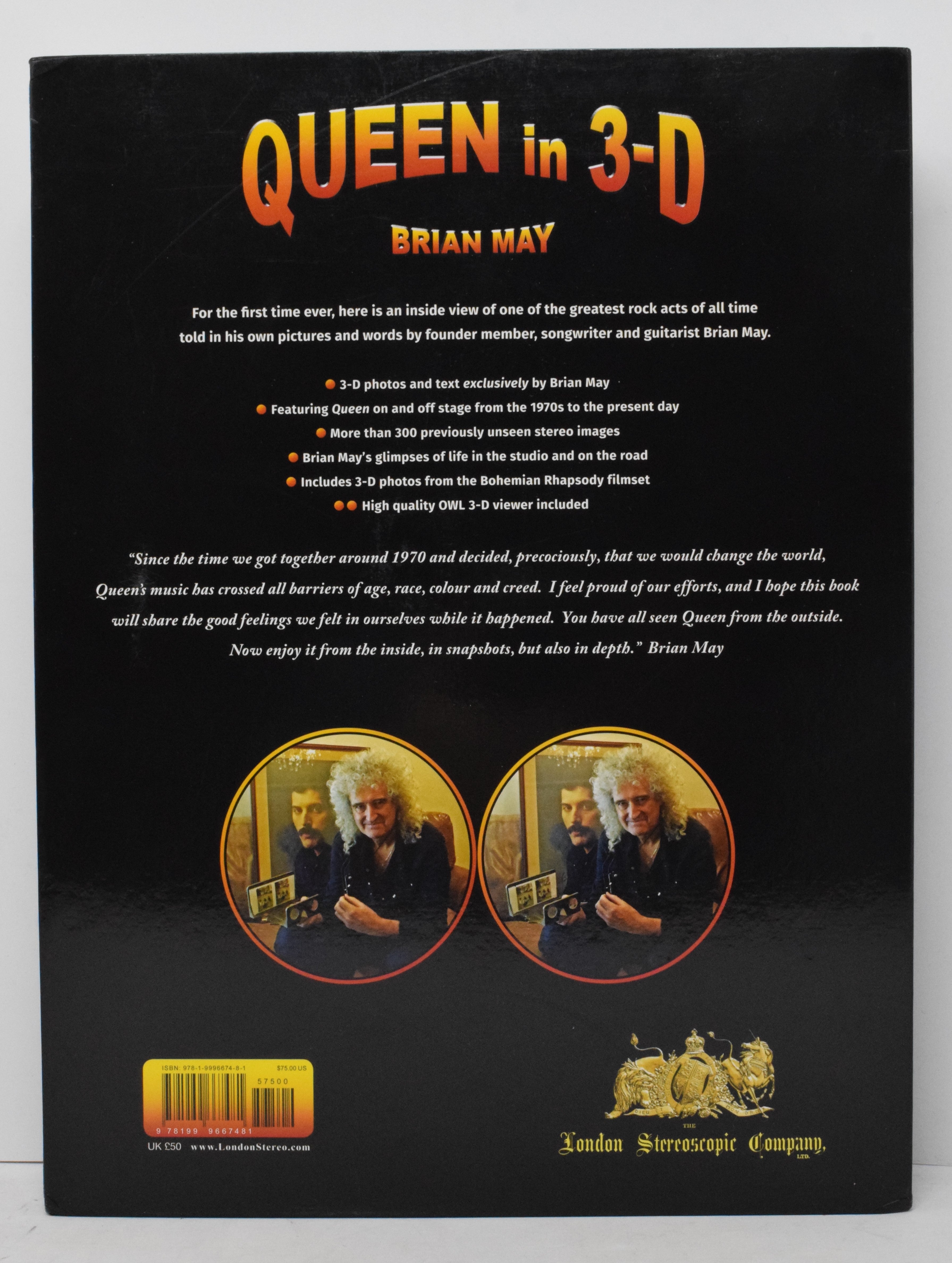 Queen In 3-D A Photographic Biography HC Slipcase SIGNED Brian May