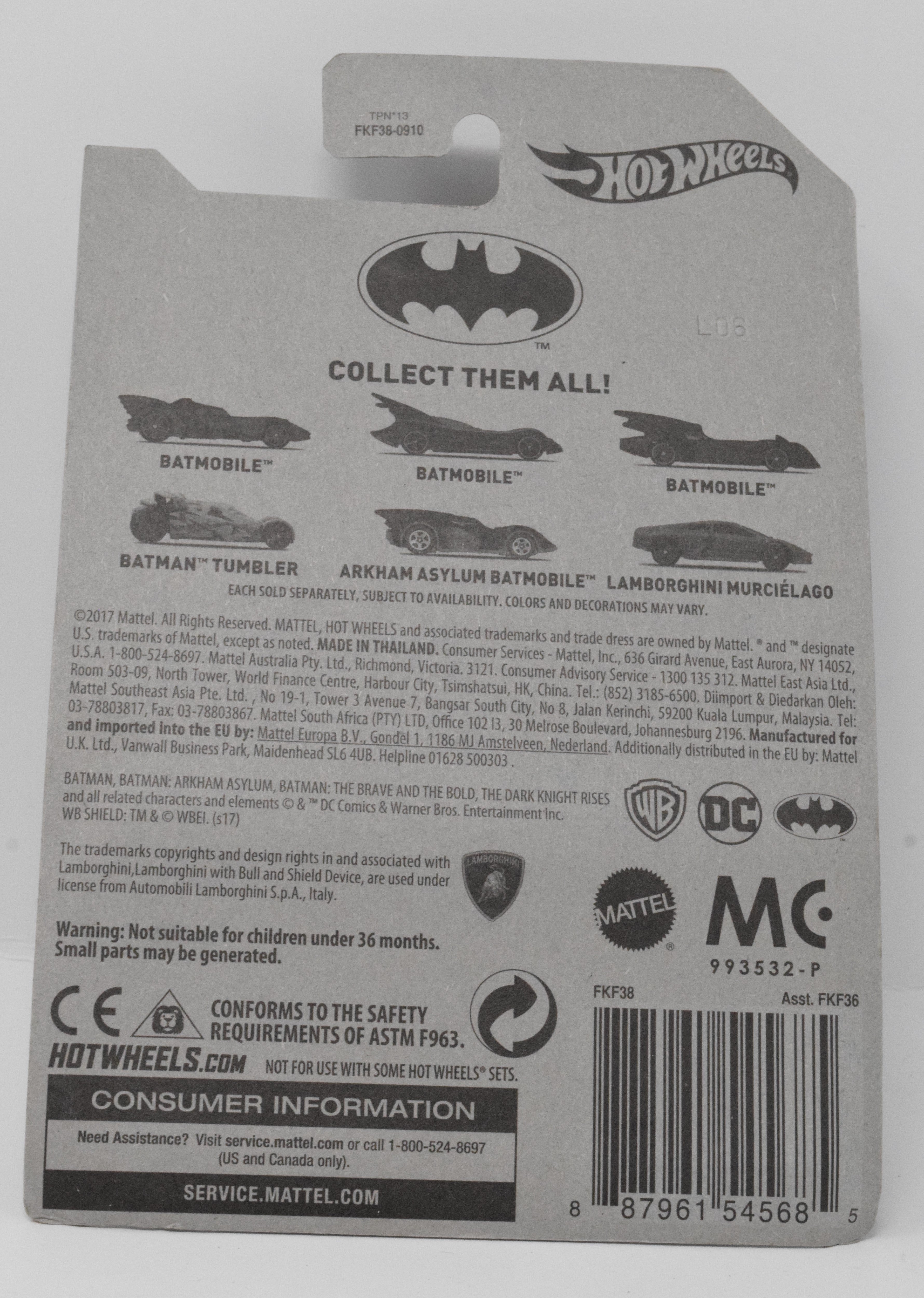 Hot Wheels Batman Batmobile DC 2/6 DieCast Car New