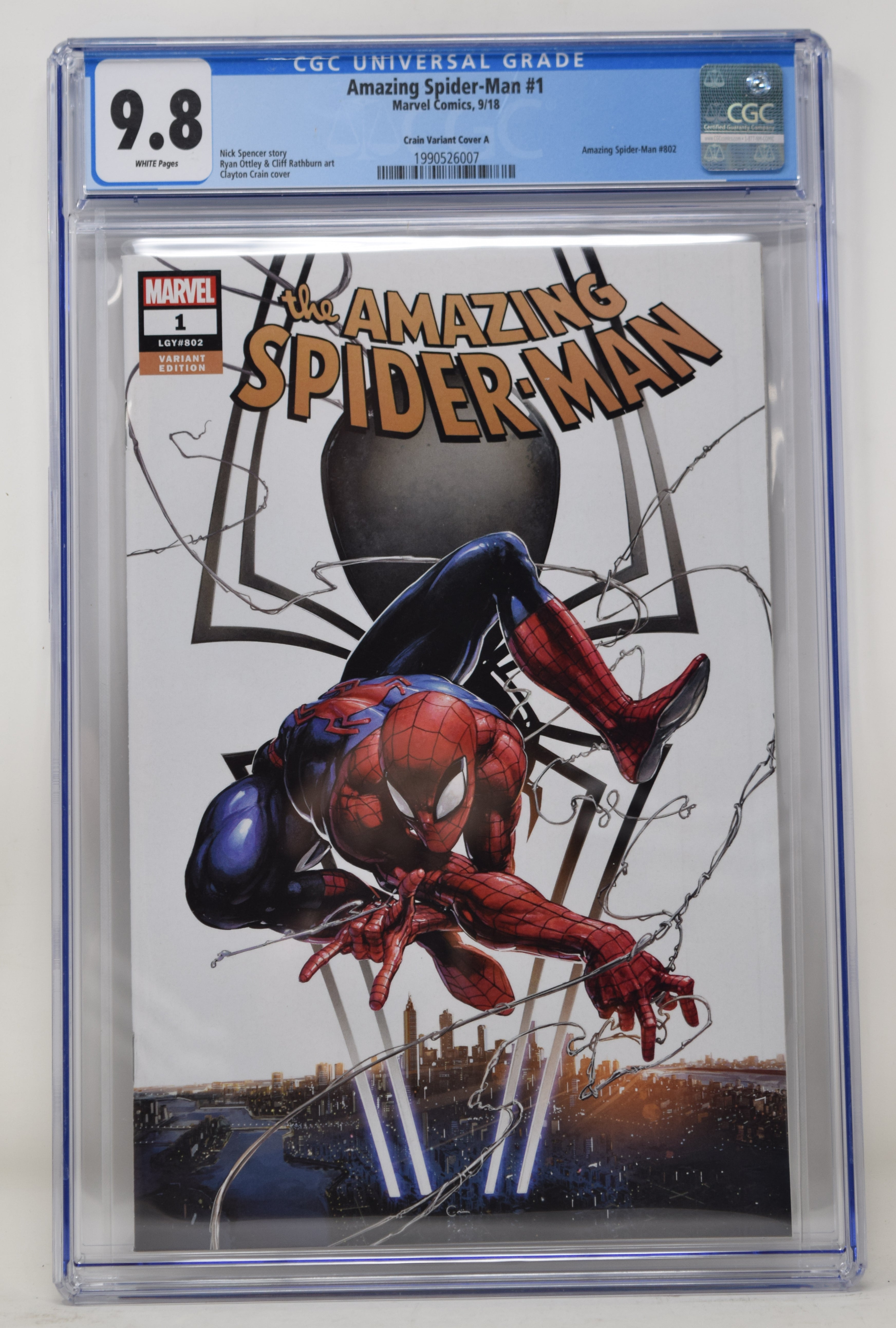 Amazing Spider-Man 1 Marvel Clayton Crain Variant Trade Set Of 3 Black Cat (07/11/2018) Reservation