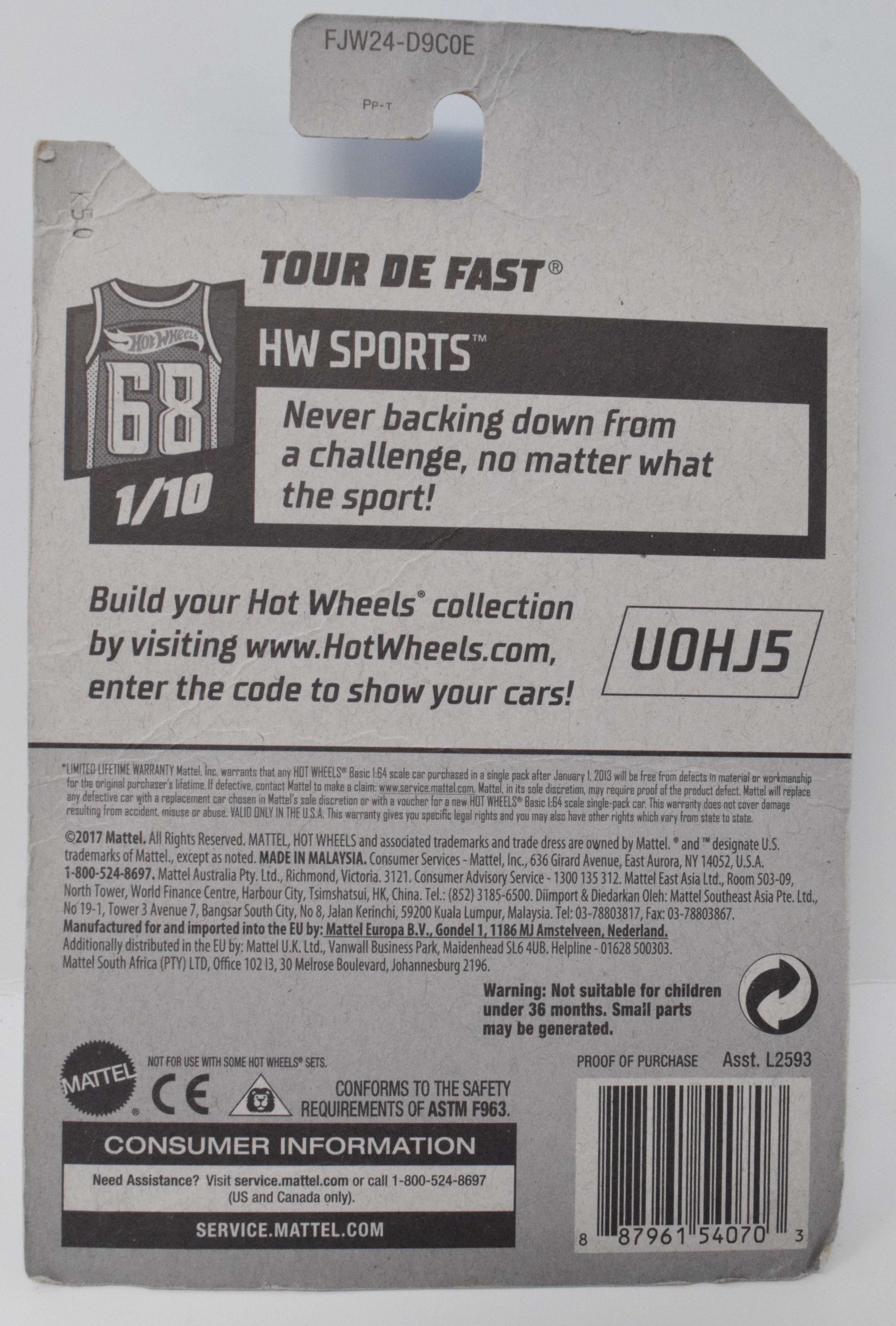 Hot Wheels Tour De Fast HW Sports 1/10 77 Green DieCast Car New