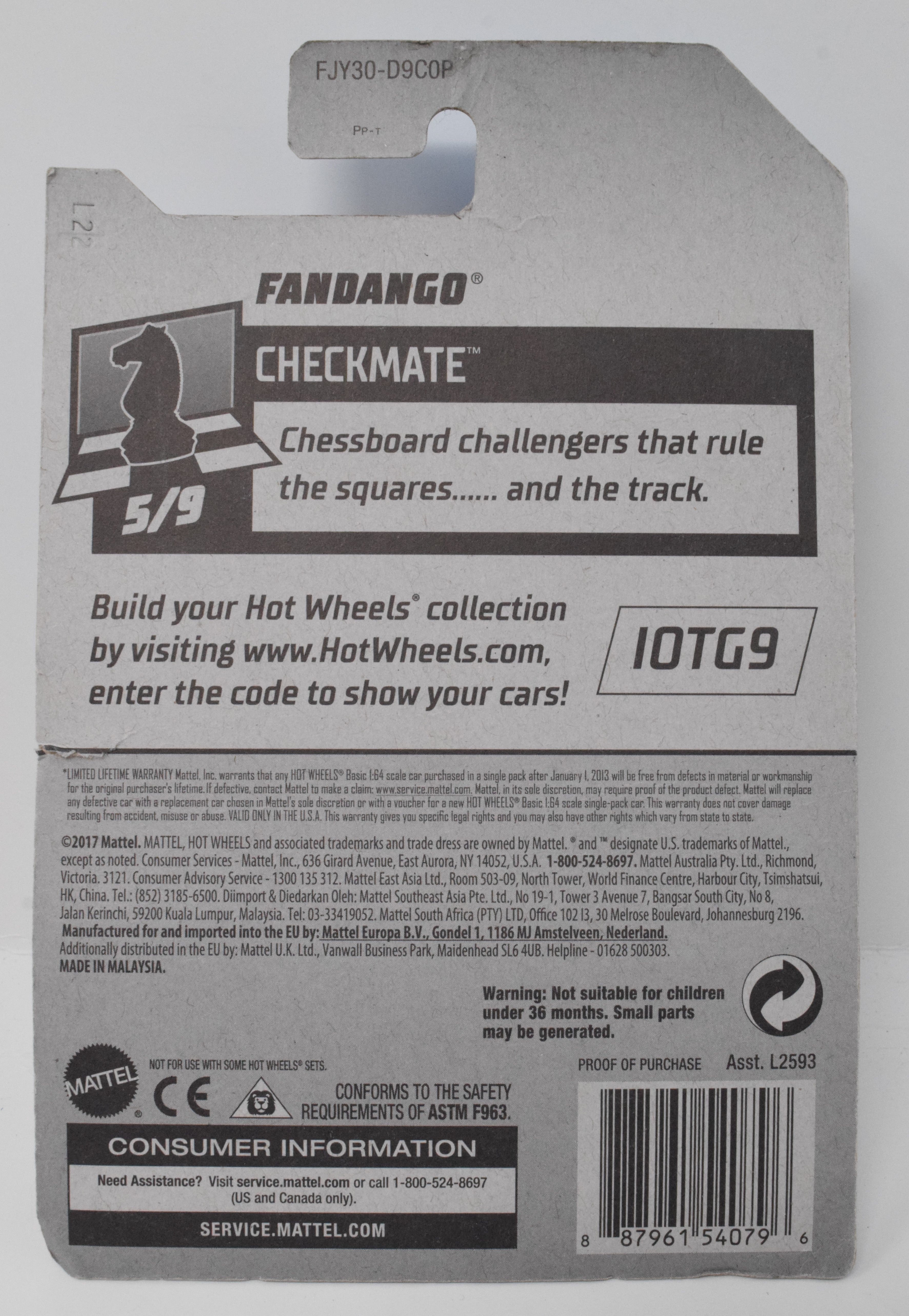 Hot Wheels Fandango Checkmate Rook 5/9 336 Yellow DieCast Car New