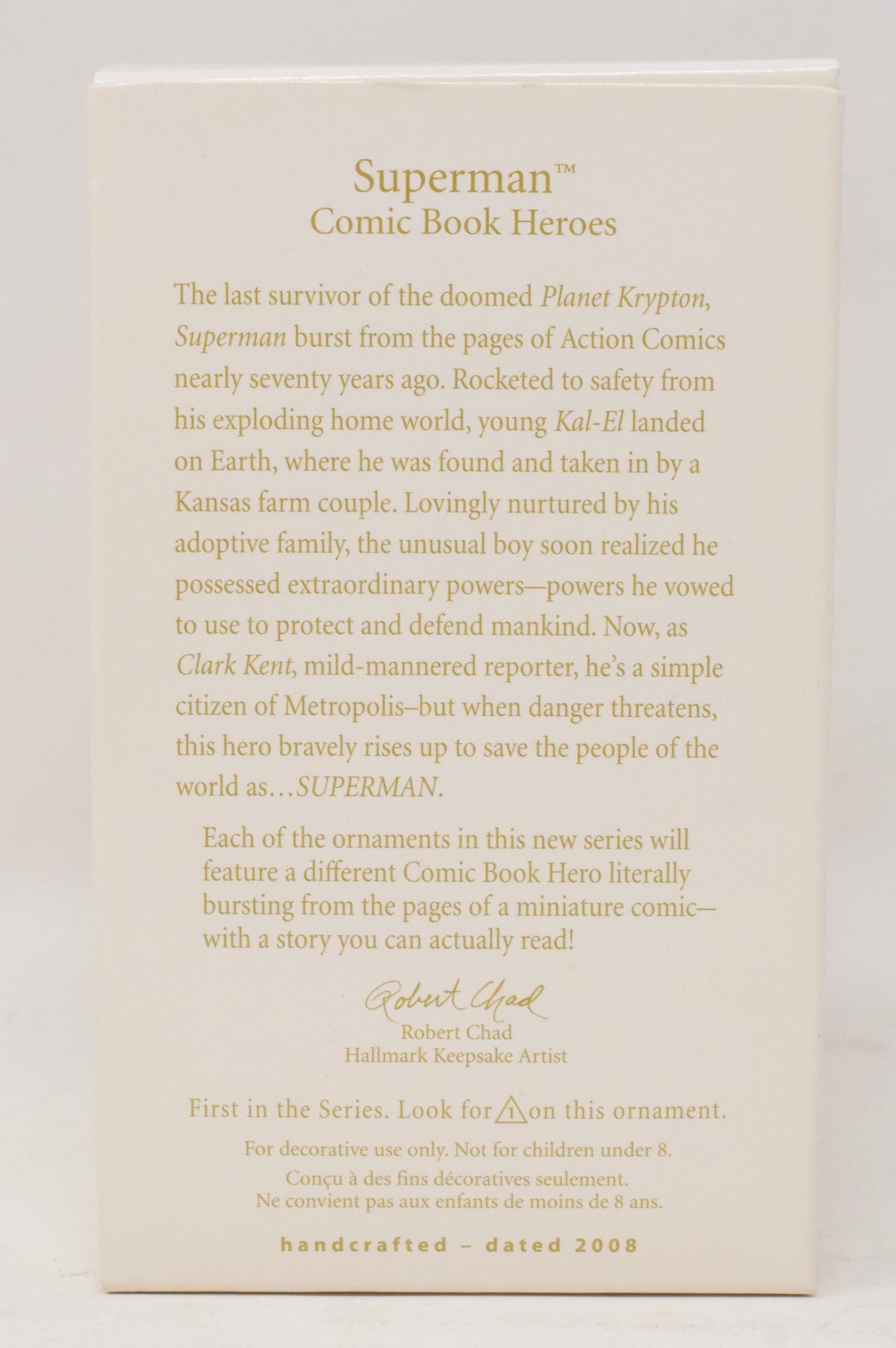 Hallmark Keepsake Superman Comic Book Heroes Christmas Ornament 2008 NIB