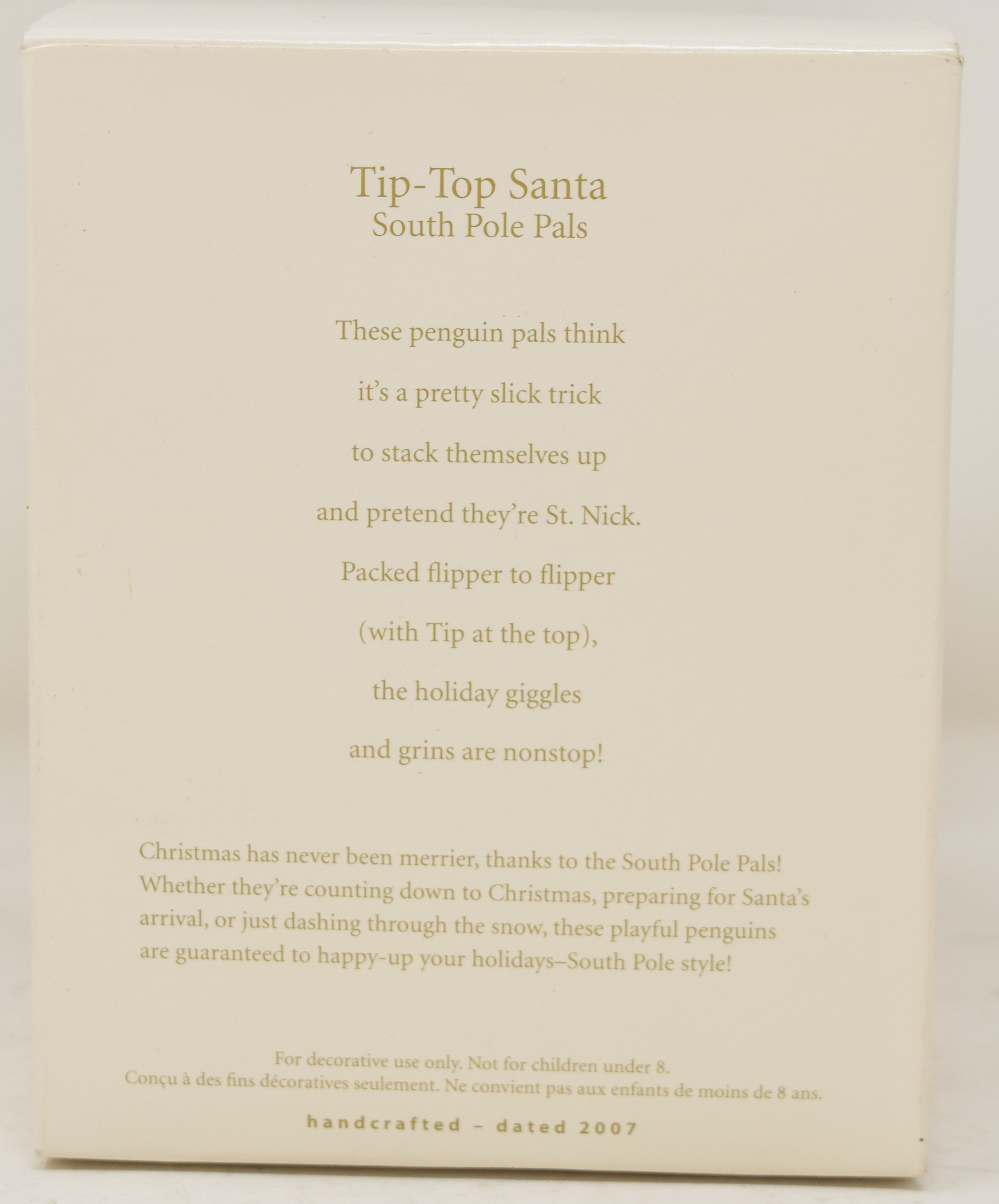 Hallmark Keepsake Ornament Tip Top Santa Claus Christmas Tree 2007 NIB