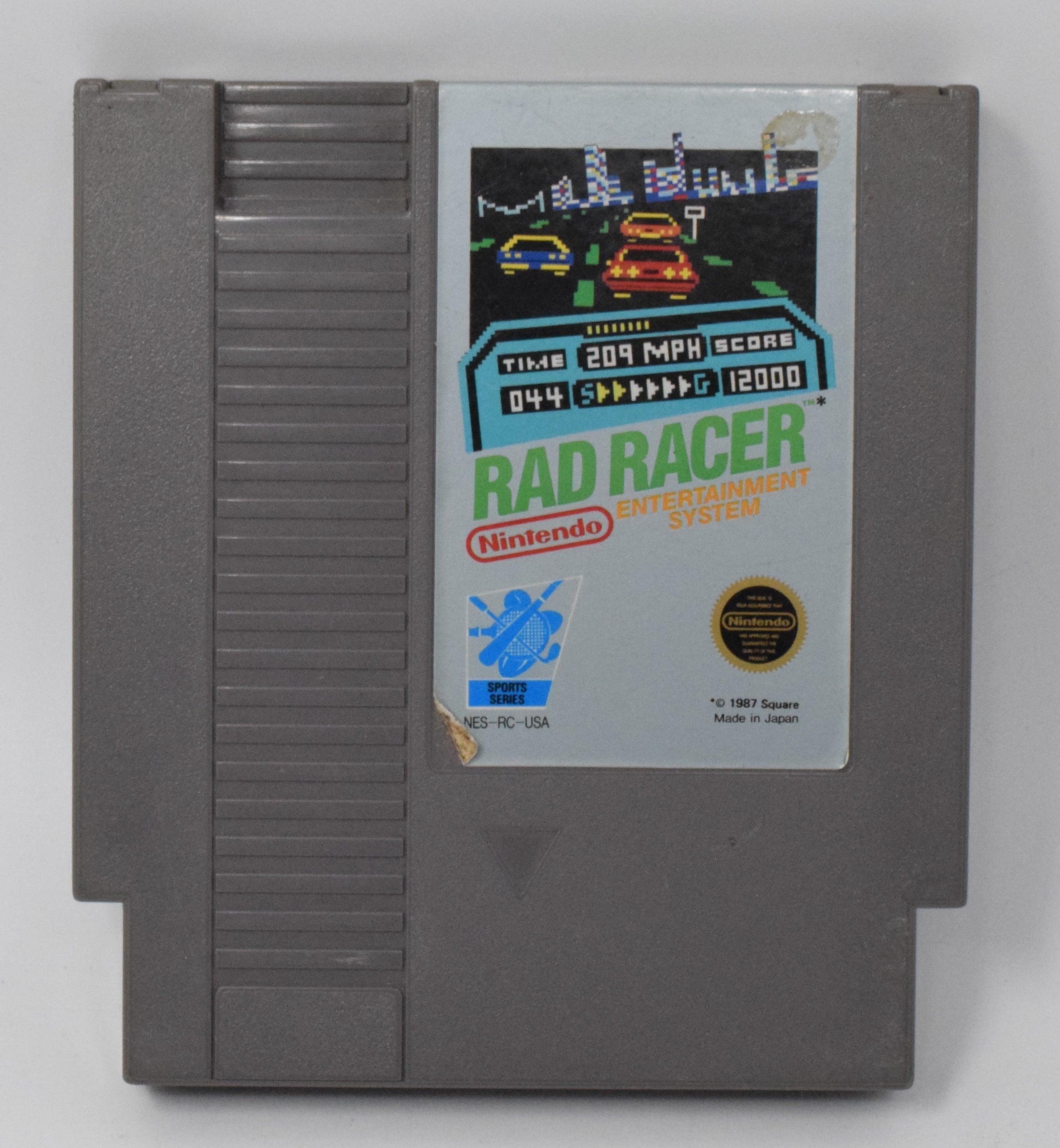 Nintendo NES Rad Racer Square Video Game Cartridge