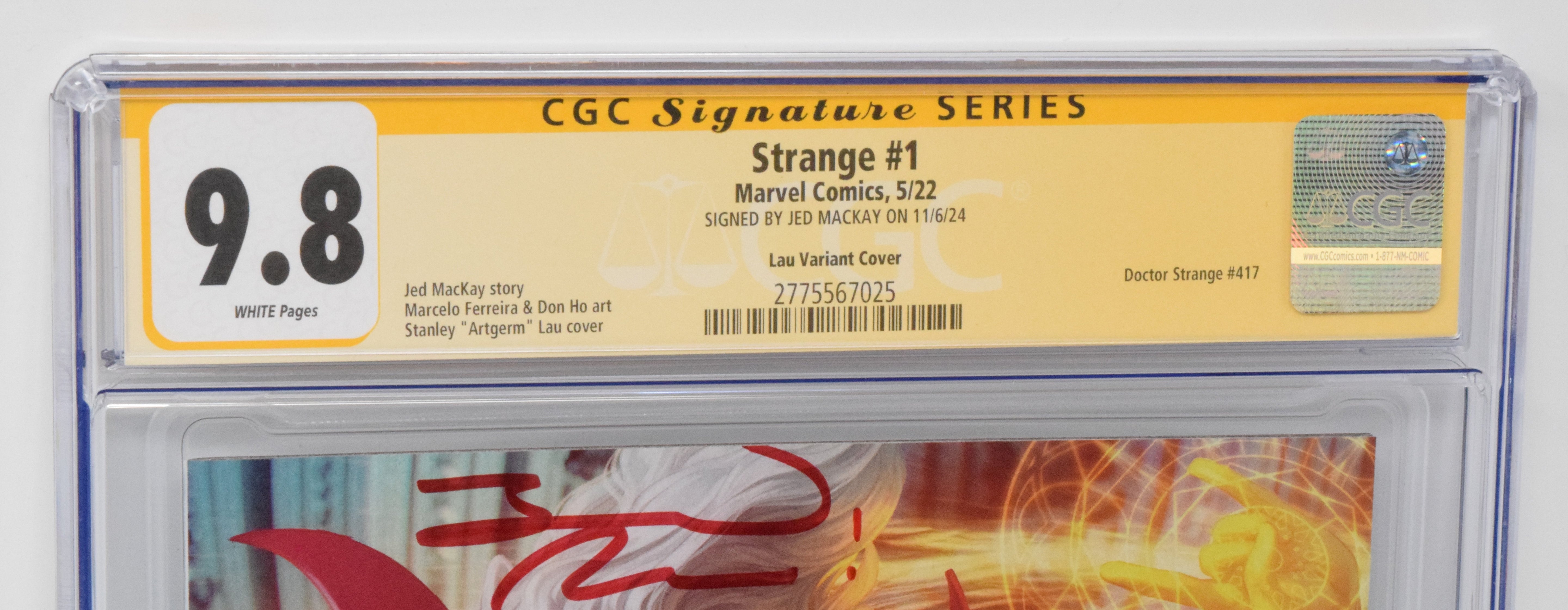 Strange #1 Marvel 2022 Stanley Artgerm Lau CGC SS 9.8 SIGNED Jed MacKay Variant