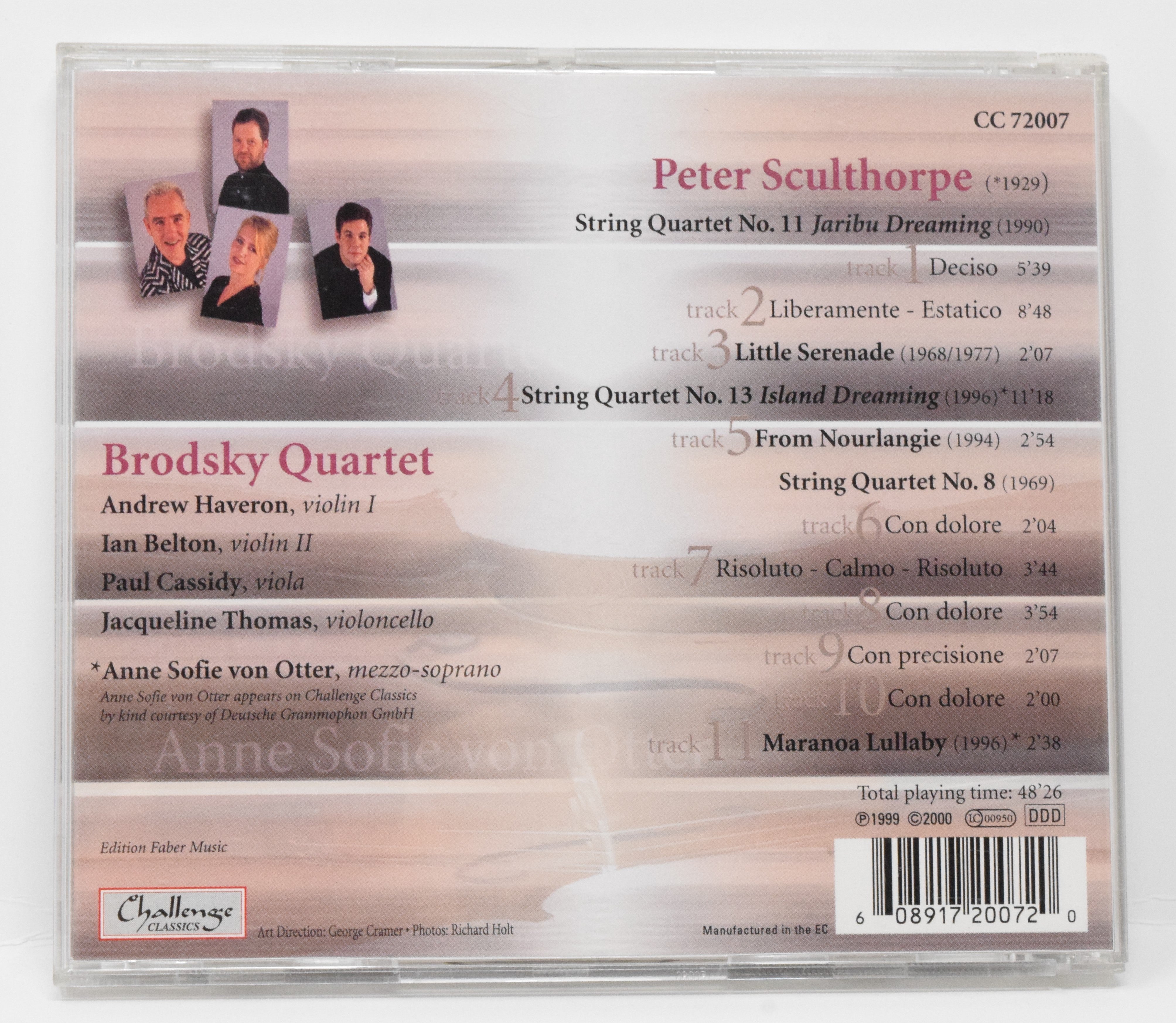 Brodsky Quartet Peter Sculthorpe Annie Sofie Von Otter CD
