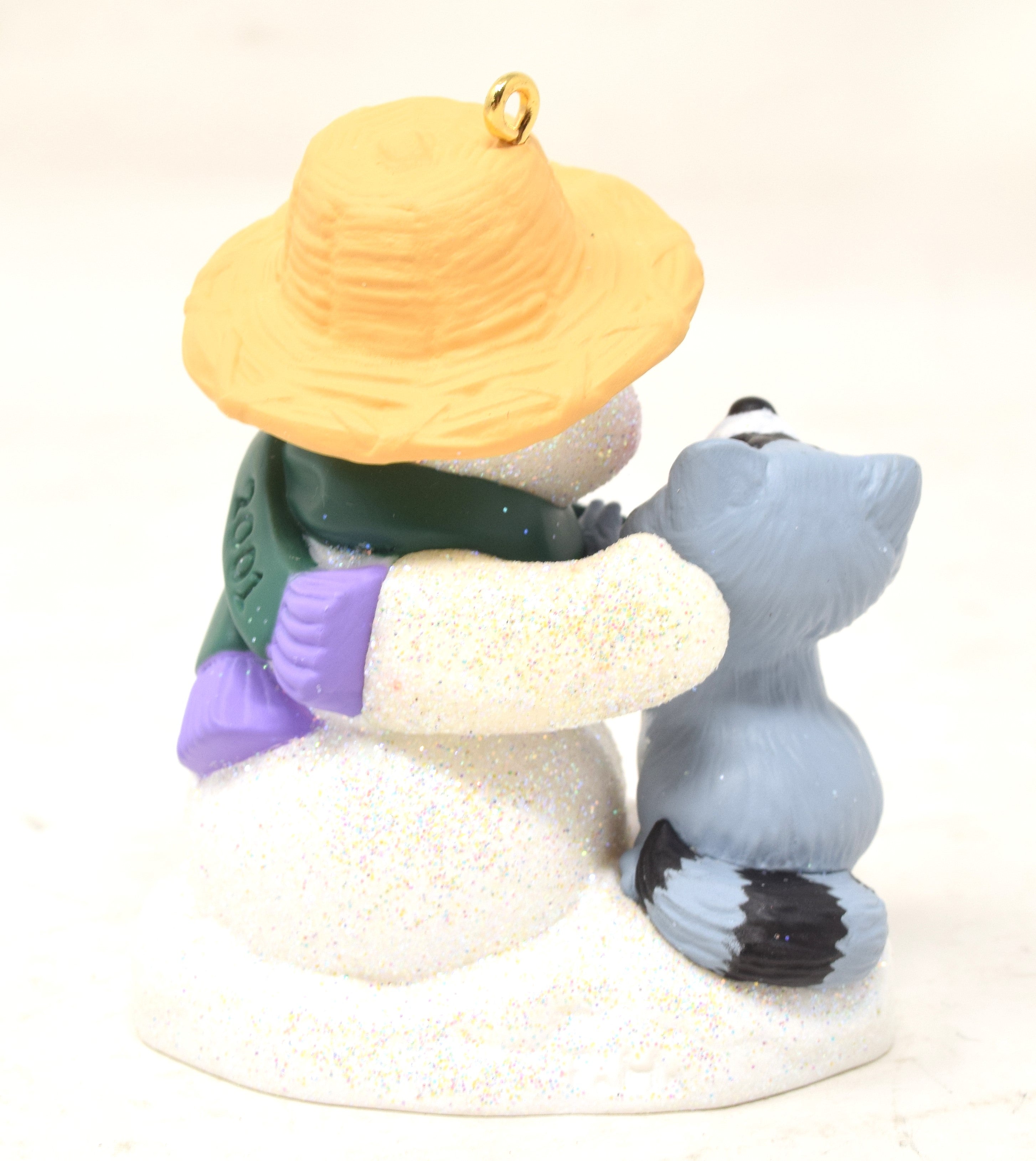 Hallmark Keepsake Ornament Snow Buddies Raccoon Snowman Christmas Tree 2001 NIB