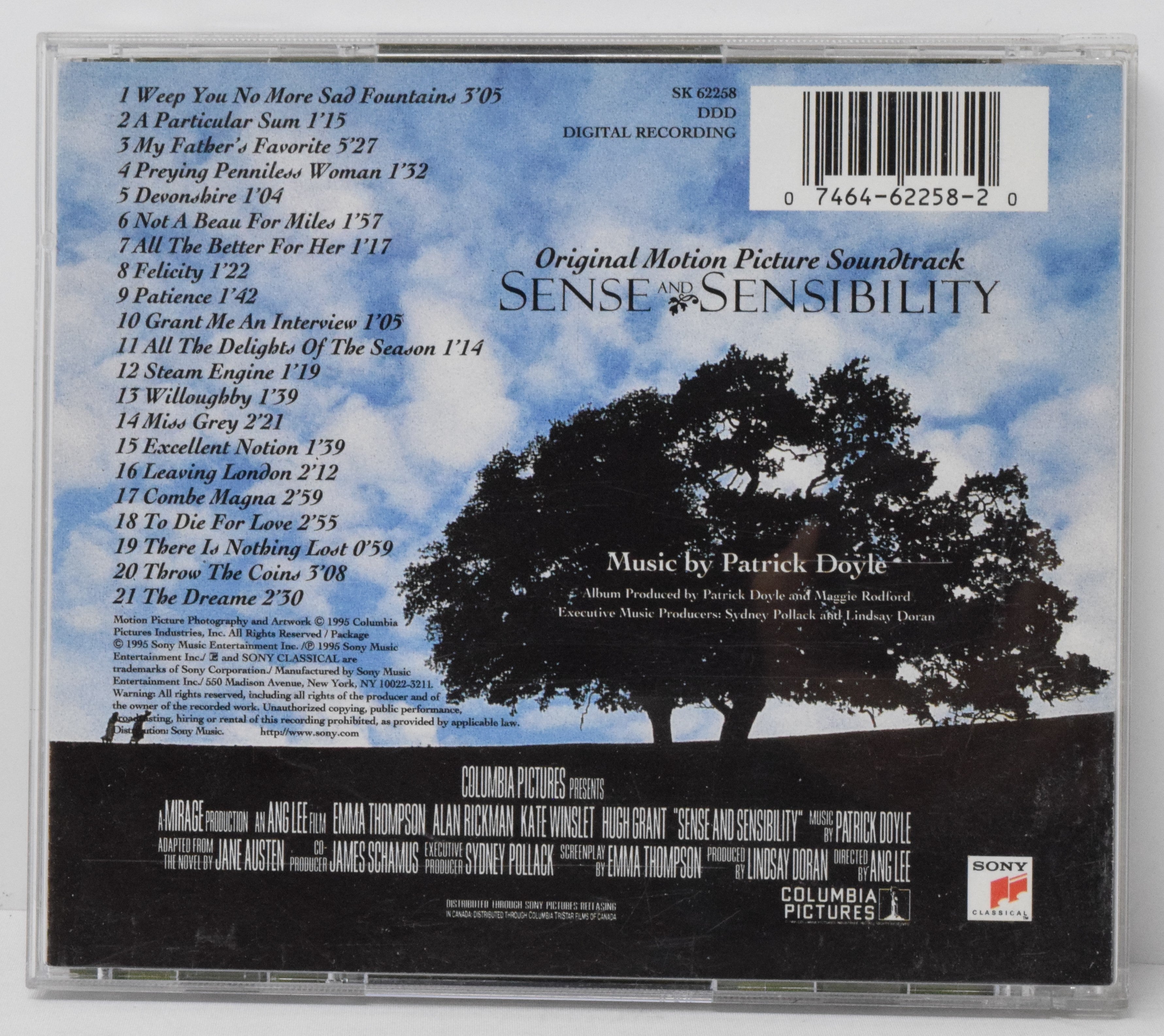 Sense And Sensibility Soundtrack CD Patrick Doyle Sony