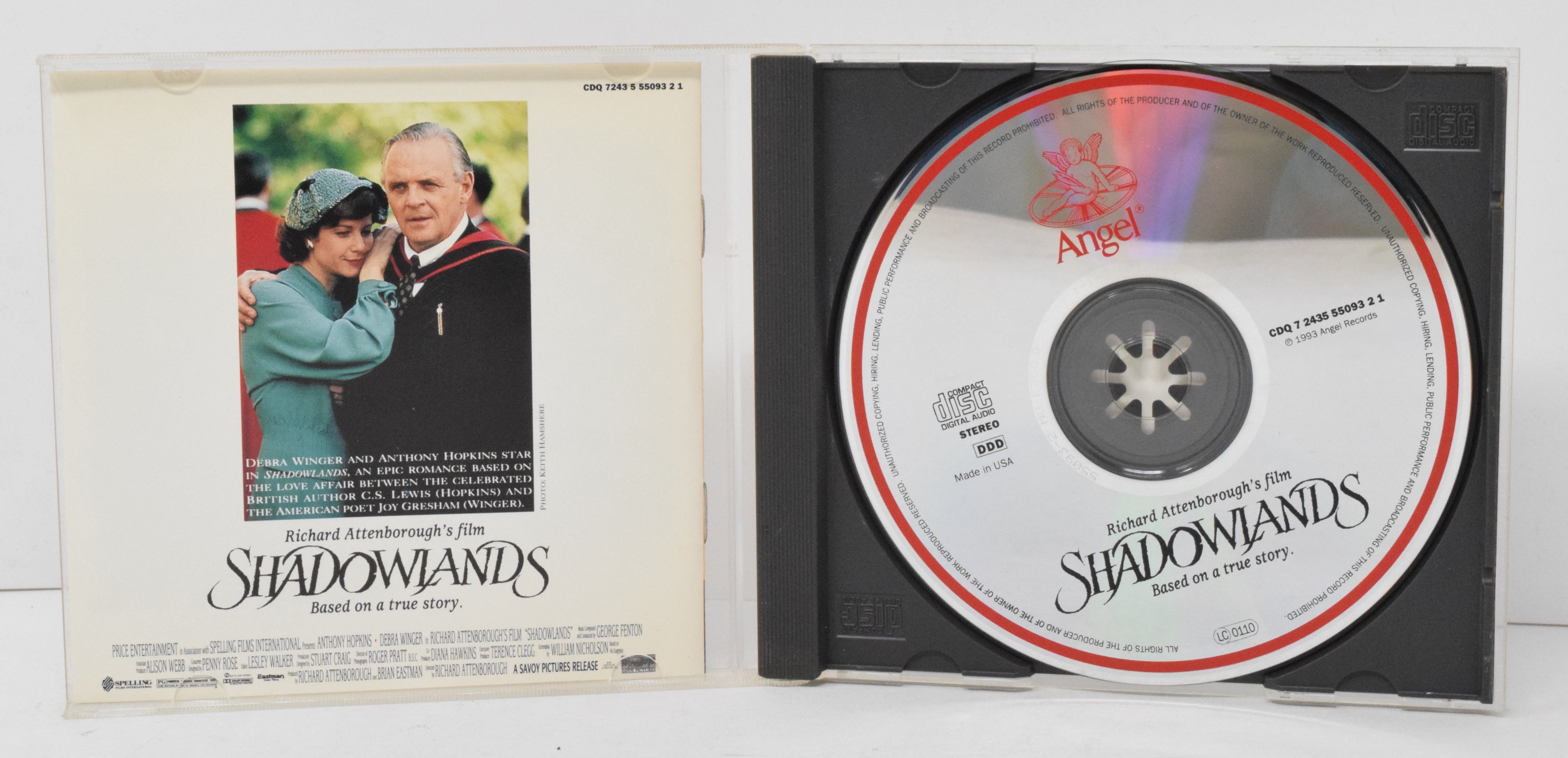 Shadowlands Soundtrack CD George Fenton Richard Attenborough Angel