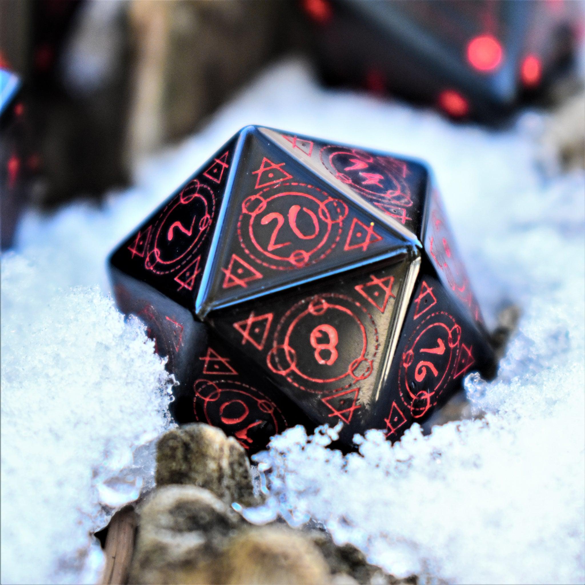 Spellcaster Obsidian Stone Dice