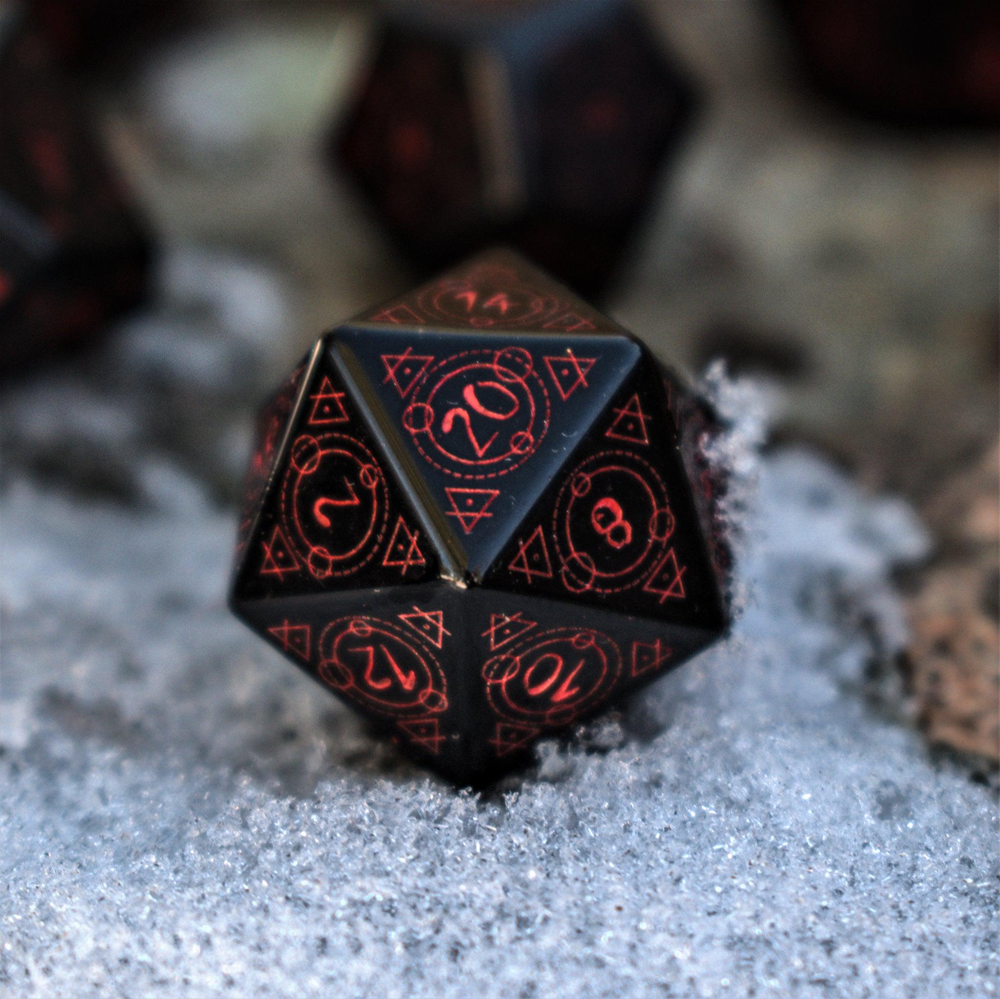 Spellcaster Obsidian Stone Dice