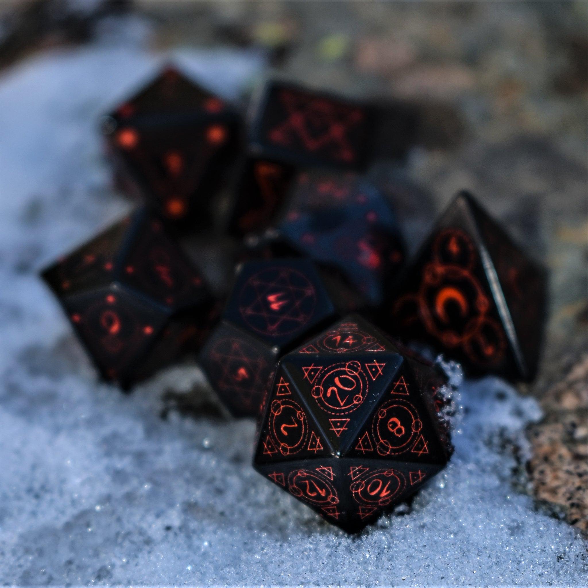 Spellcaster Obsidian Stone Dice