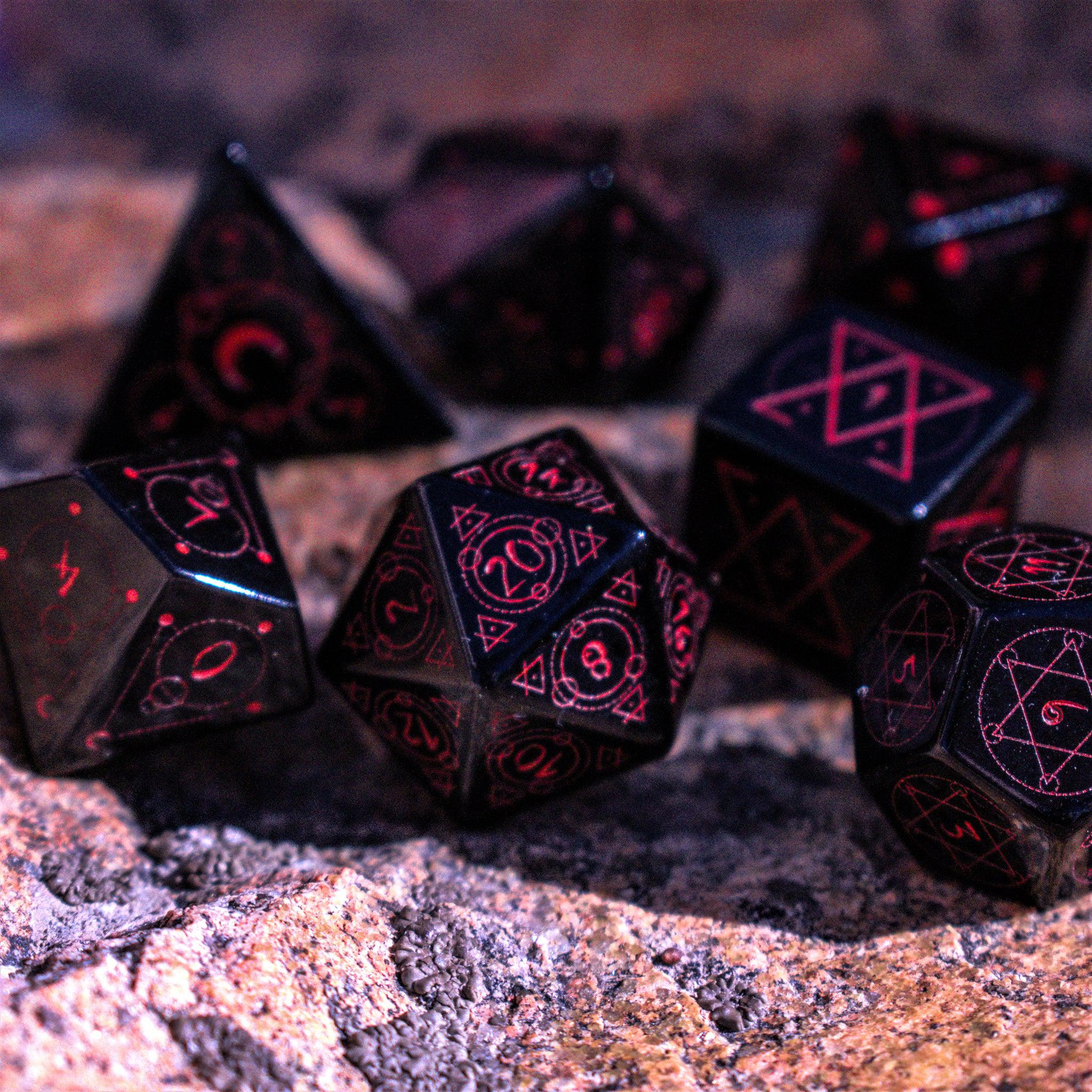 Spellcaster Obsidian Stone Dice