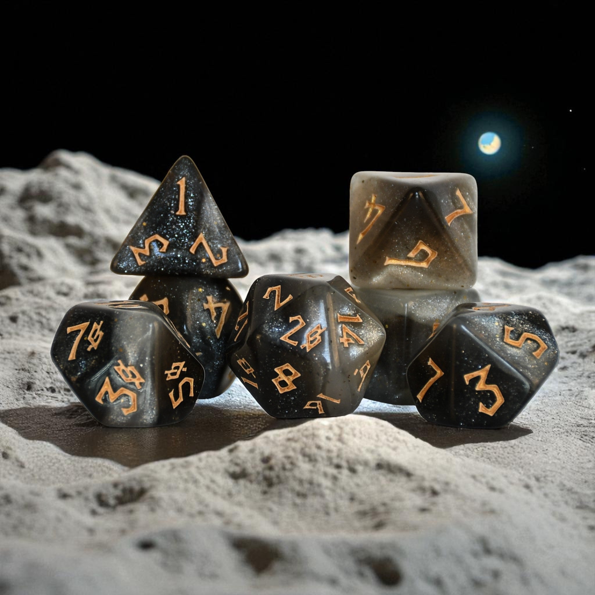 Moon Dust Acrylic Dice Set