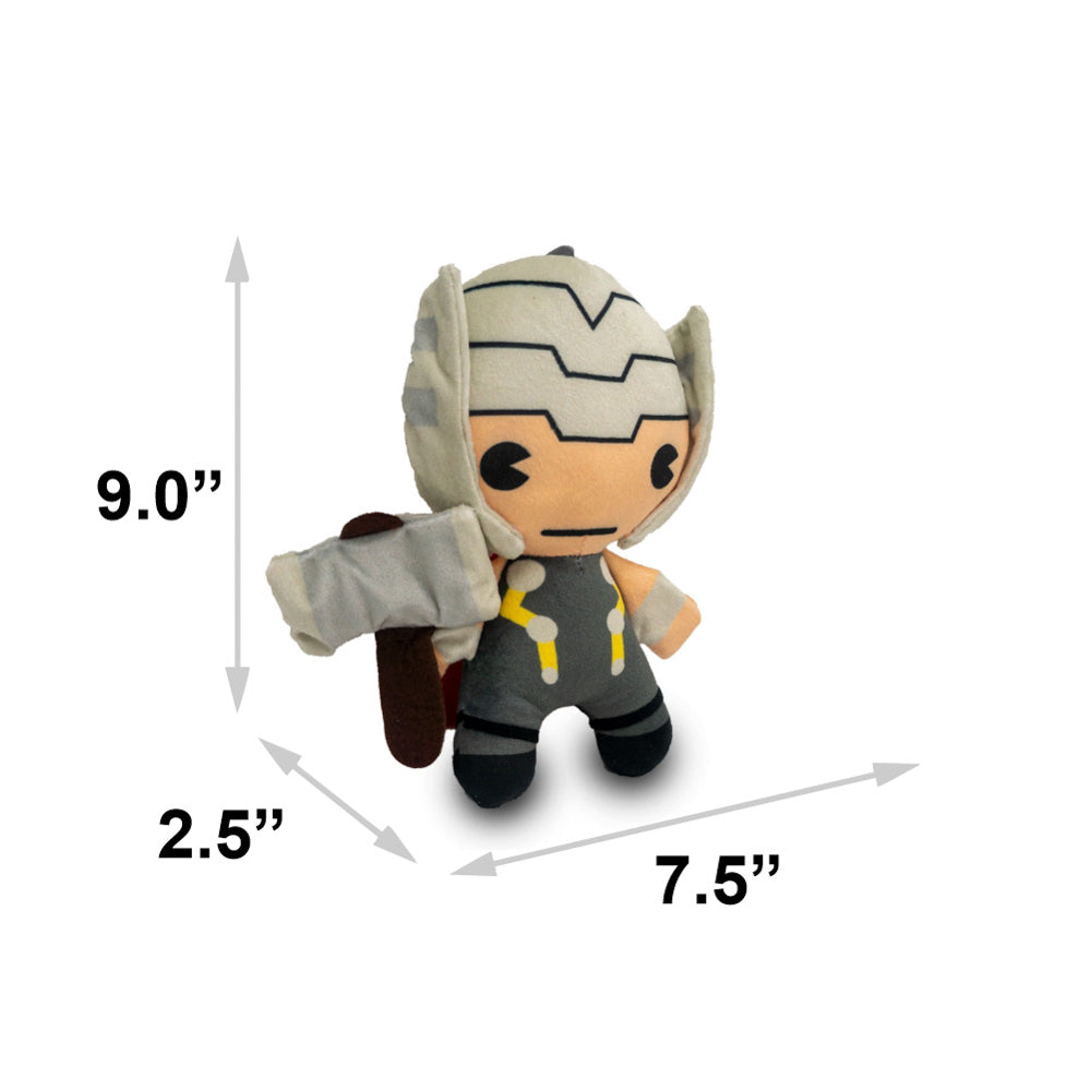 Dog Toy Squeaky Plush - Kawaii Thor with Hammer Standing Pose