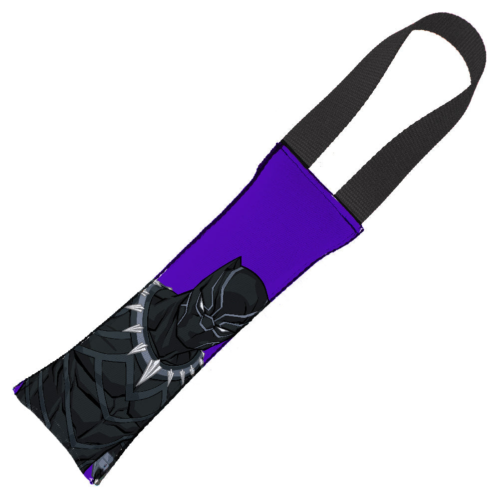 MARVEL AVENGERS 

Dog Toy Squeaky Tug Toy - Black Panther Standing Pose + Black Panther Icon Purple/Black + BLACK Handle Webbing