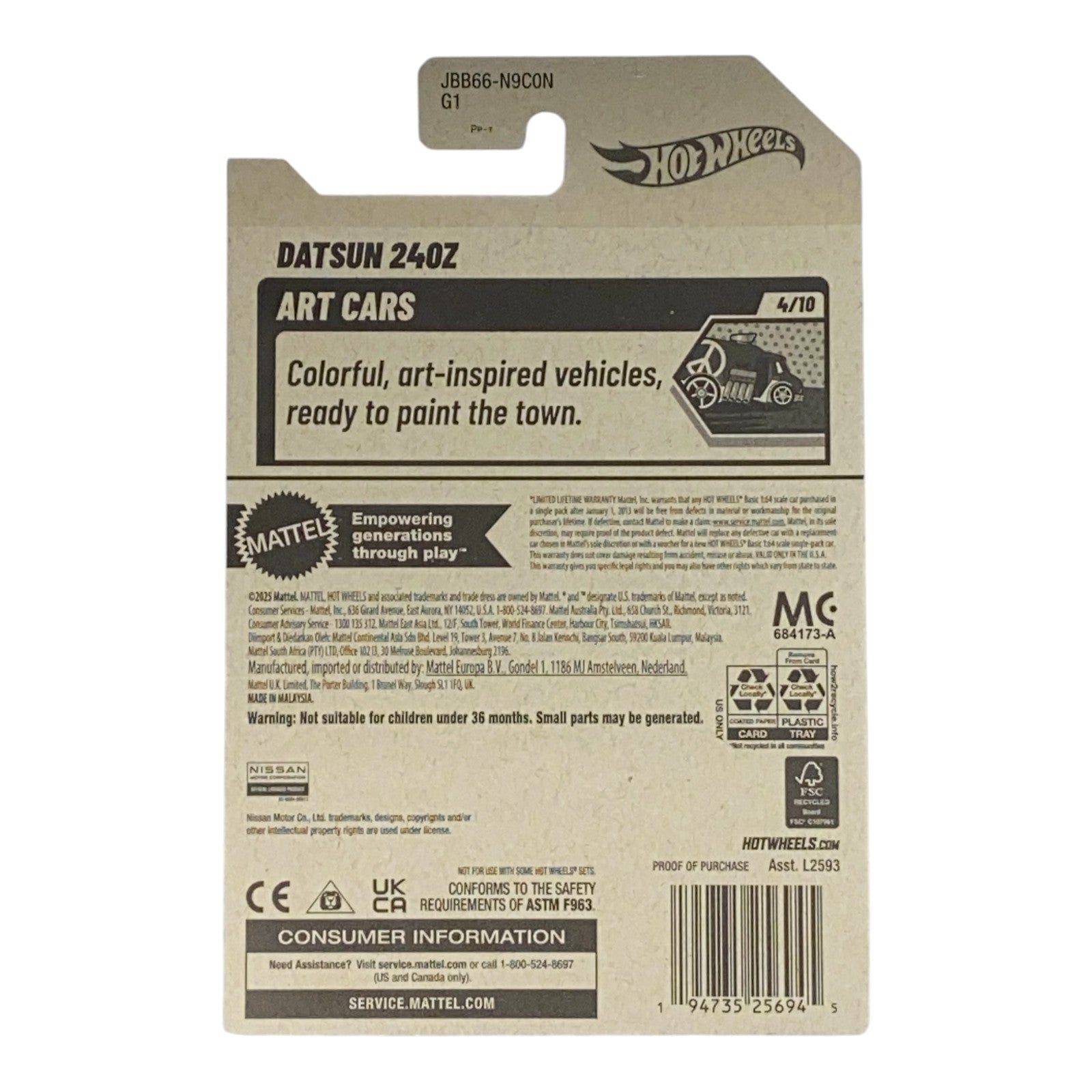 Hot Wheels Datsun 240z - Art Cars Series 4/10