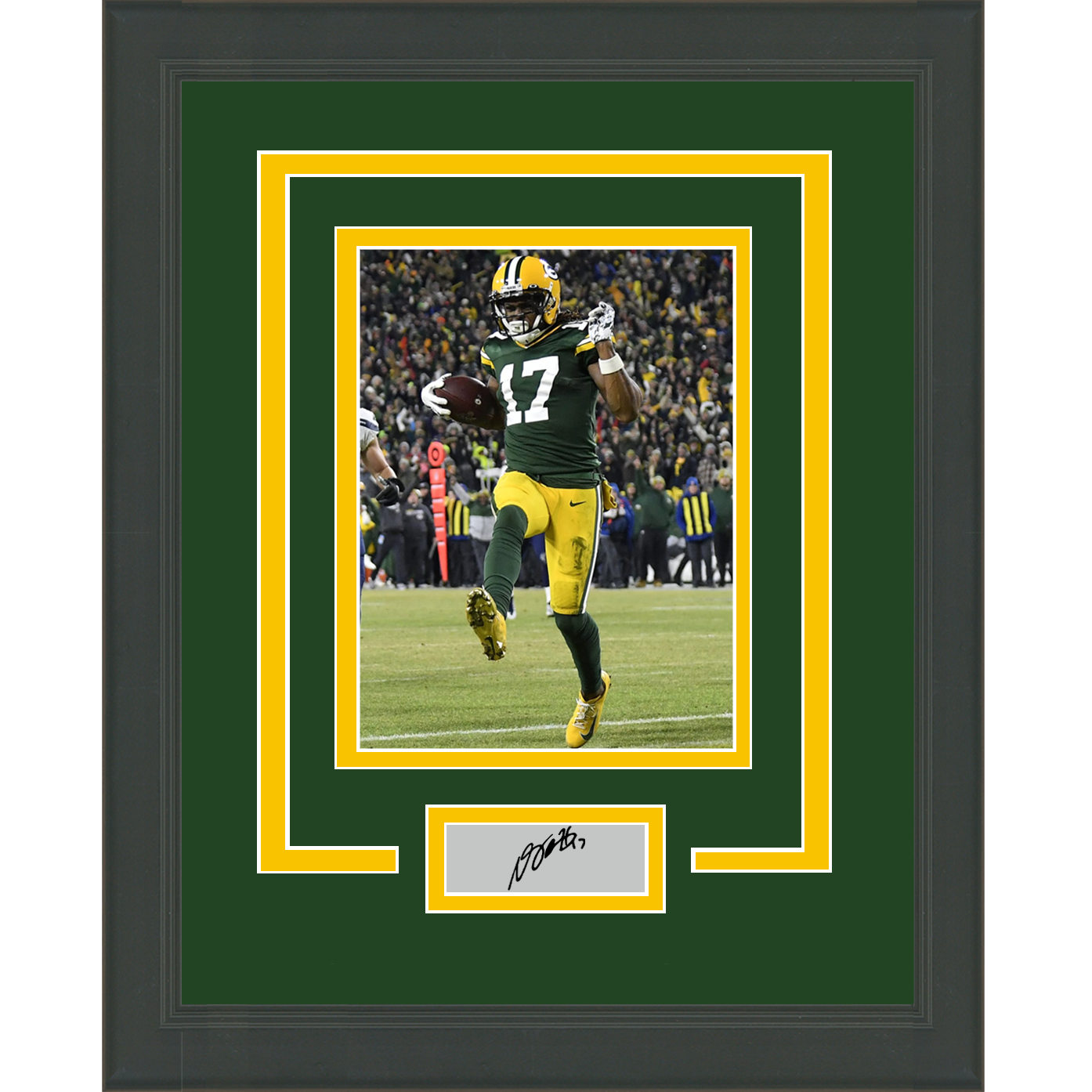 Framed Davante Adams Facsimile Laser Engraved Signature Auto Green Bay Packers 11x14 Football Photo