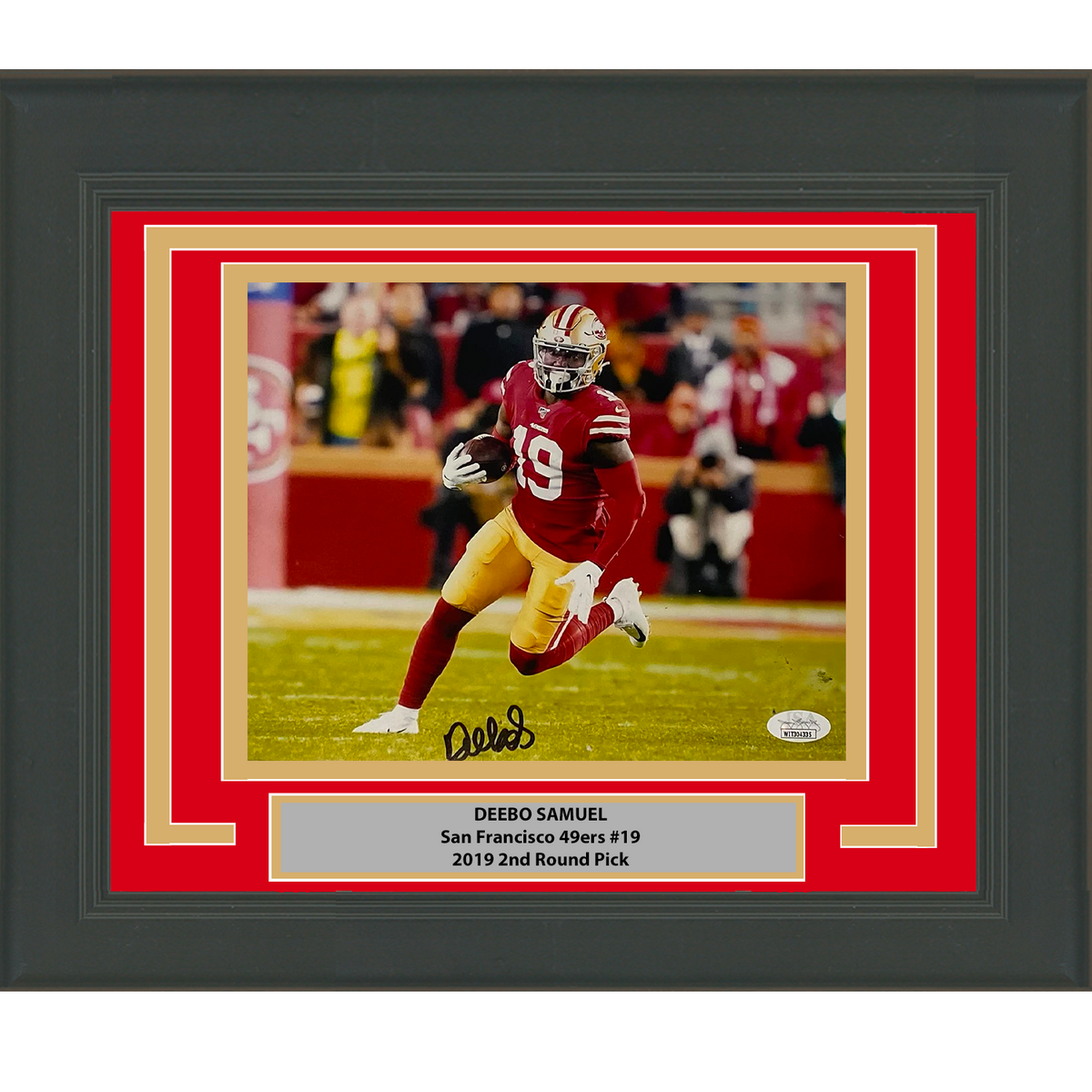 Framed Autographed/Signed Deebo Samuel San Francisco 49ers 8x10 Football Photo JSA COA