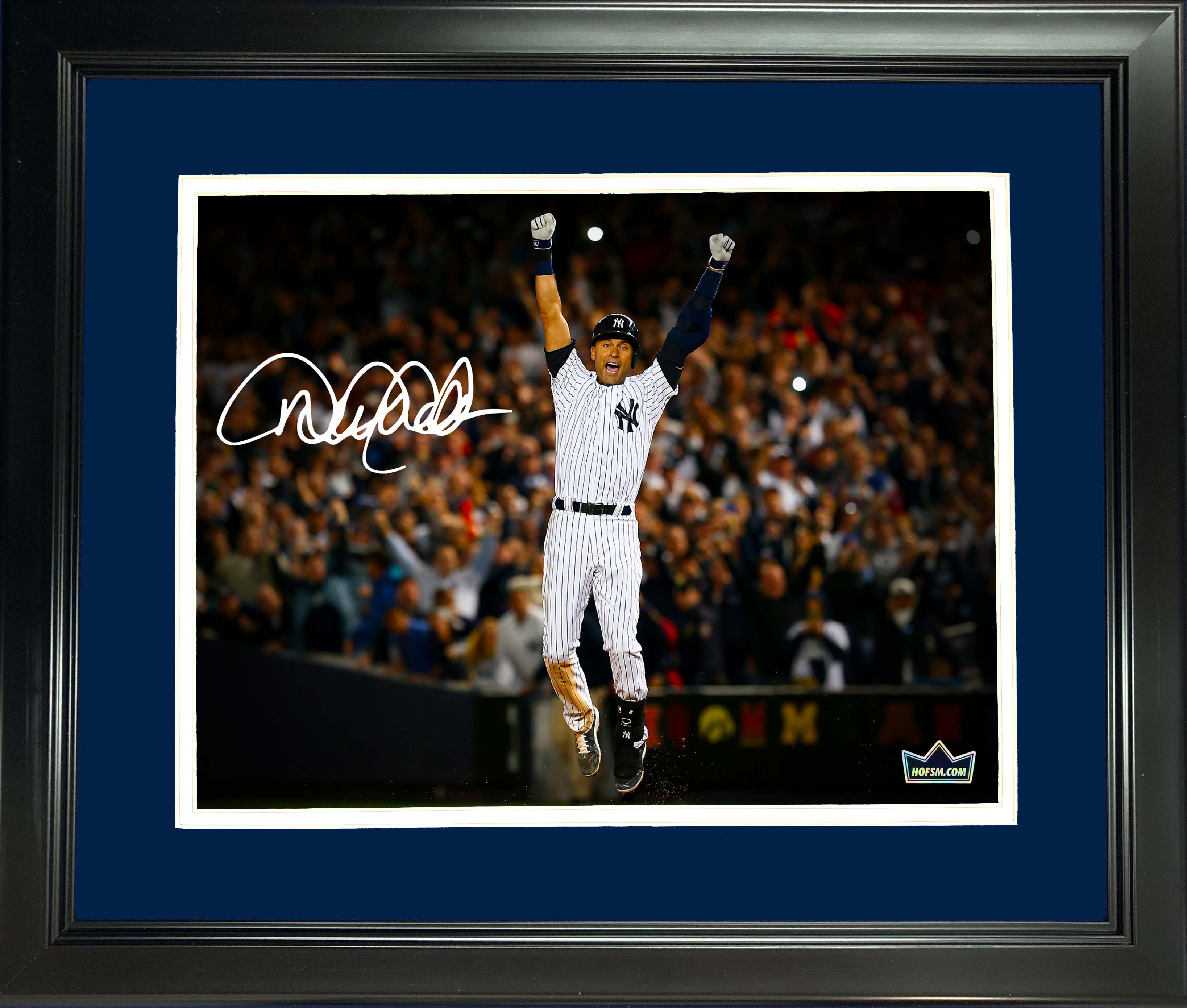 Framed Derek Jeter New York Yankees Facsimile Laser Engraved Signature Auto 11"x14" Baseball Photo HOFSM Holo