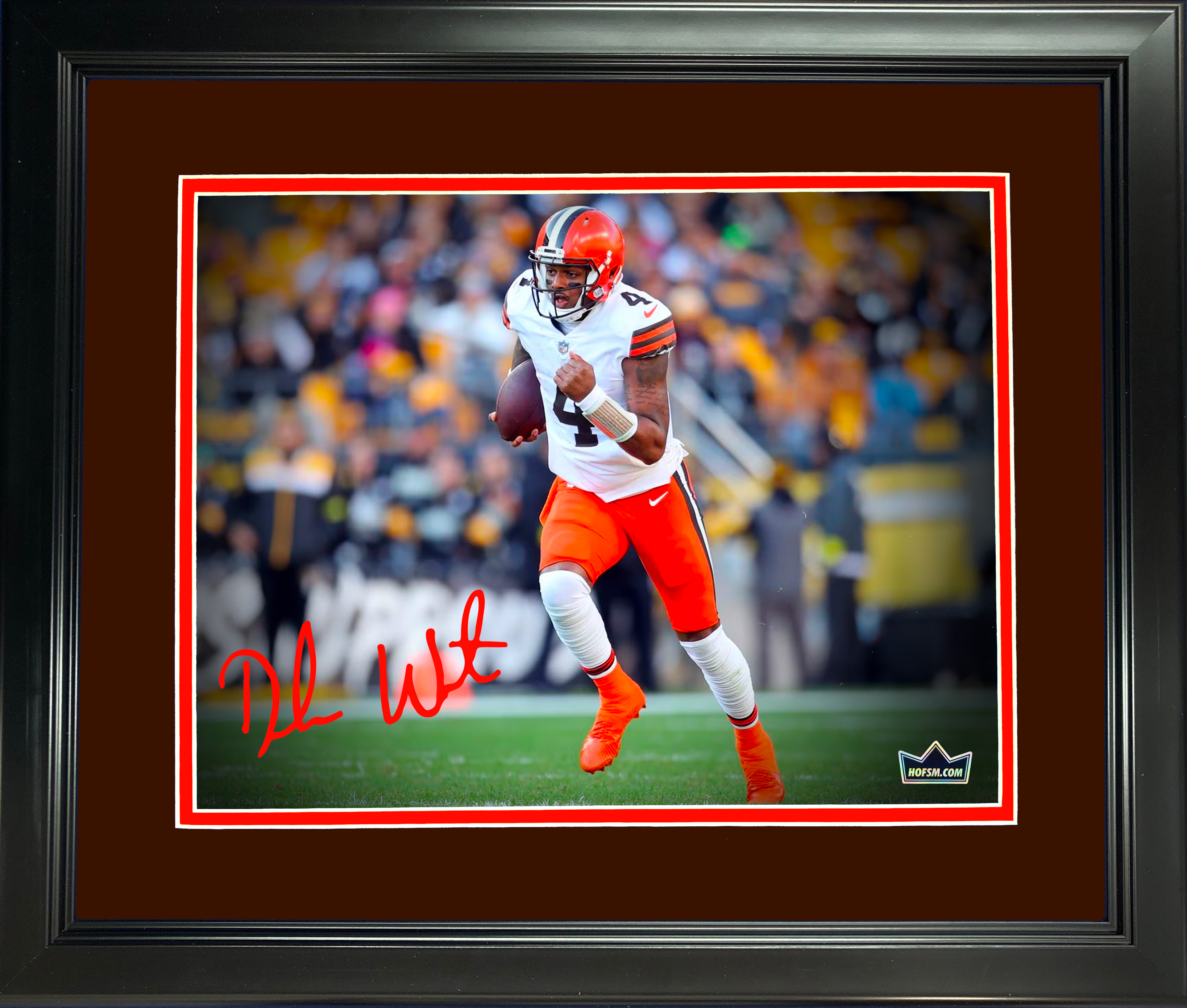 Framed Deshaun Watson Facsimile Laser Engraved Signature Auto Cleveland Browns 11"x14" Football Photo HOFSM Holo