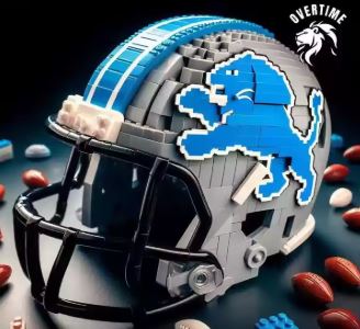 Detroit Lions Football Helmet Custom building blocks