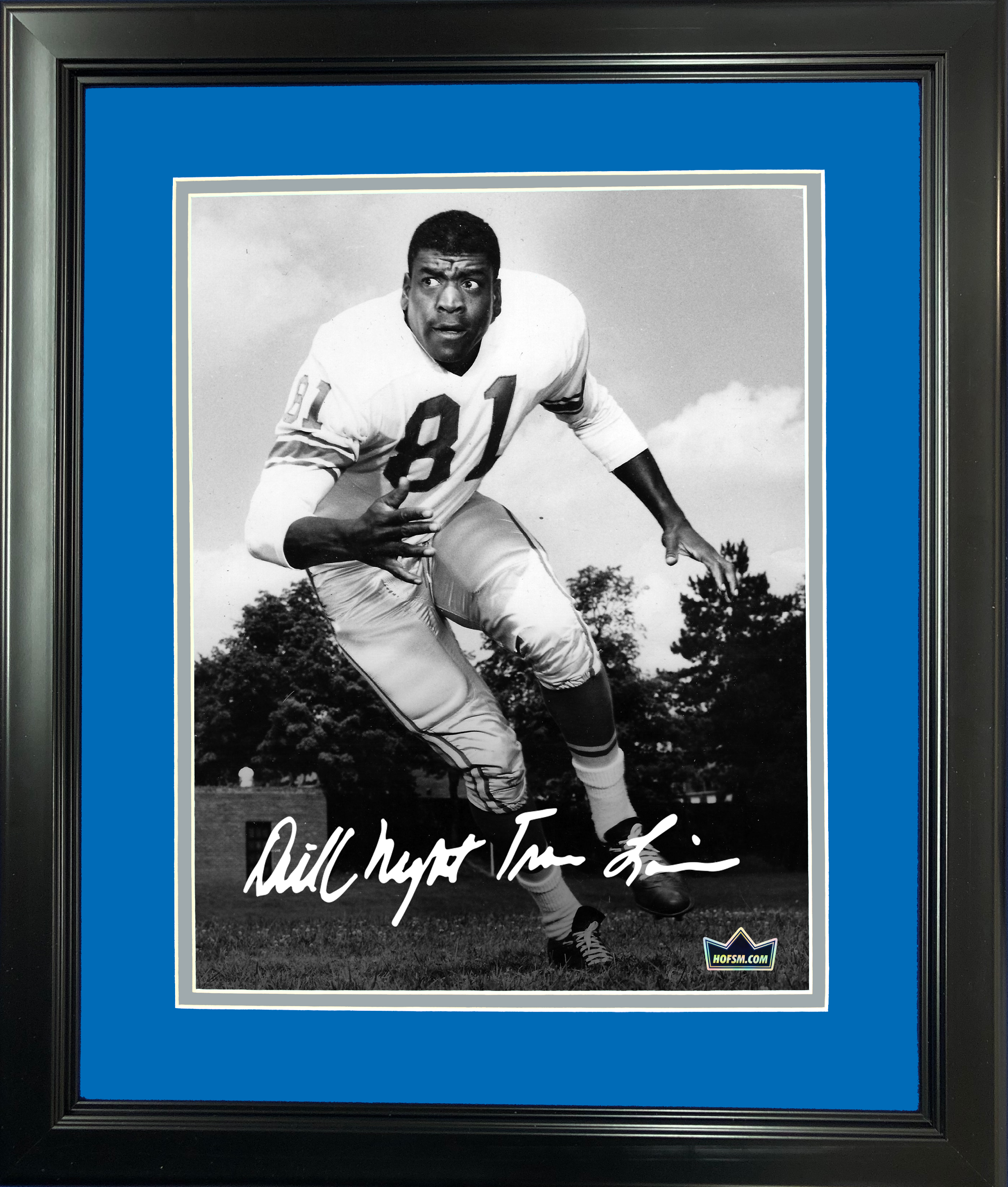 Framed Dick  Night Train  Lane Detroit Lions Facsimile Laser Engraved Signature Auto 11"x14" Football Photo HOFSM Holo