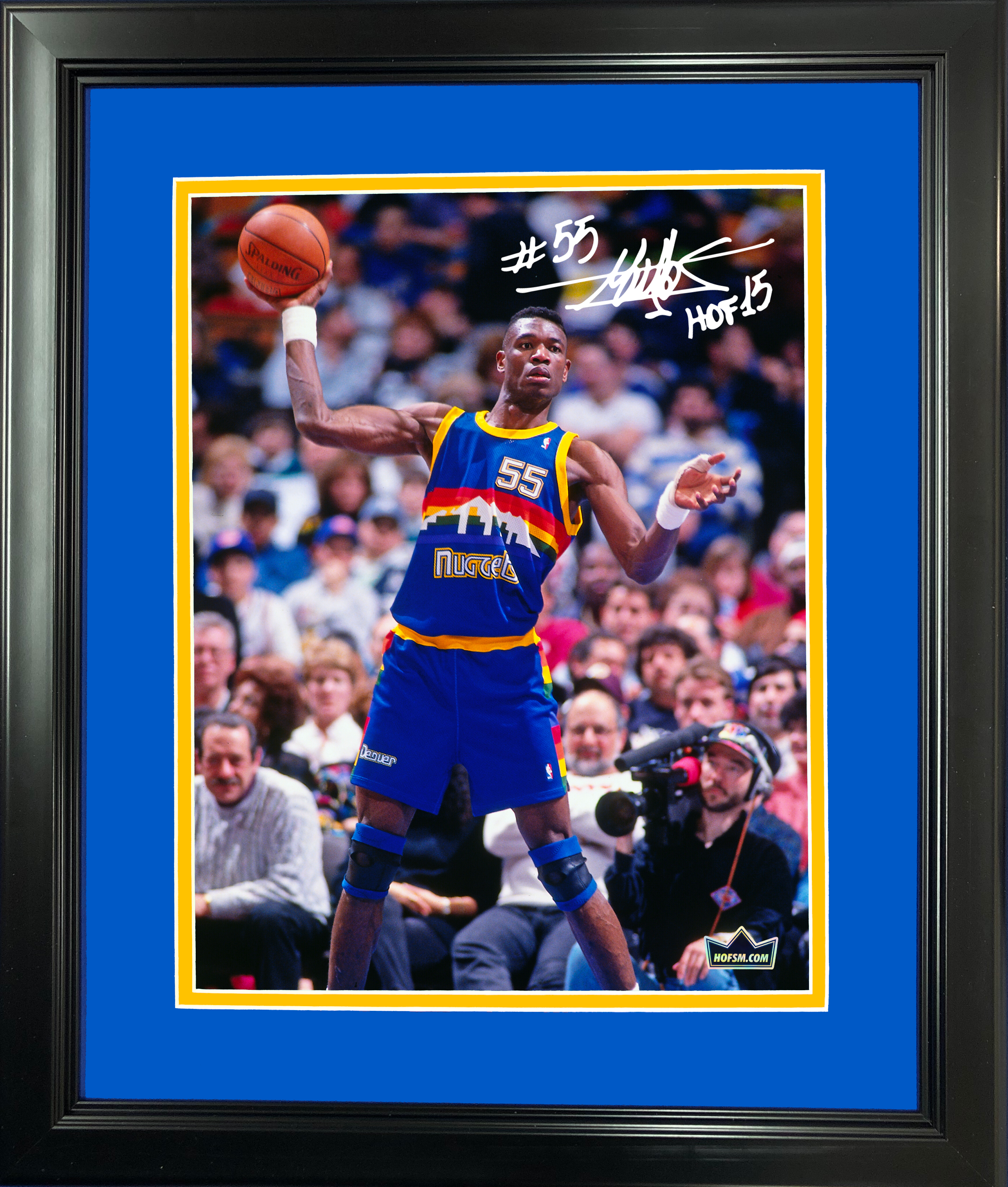 Framed Dikembe Mutombo Facsimile Laser Engraved Signature Auto 11"x14" Basketball Photo HOFSM Holo
