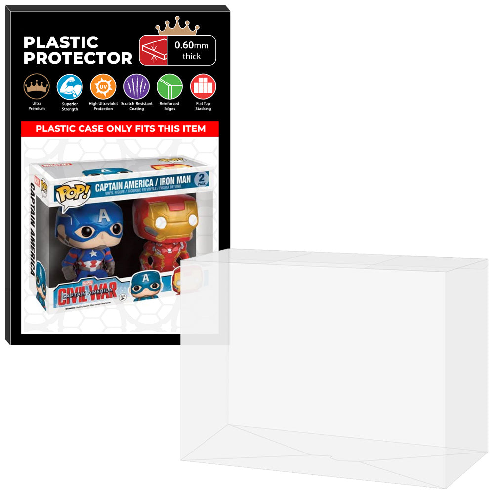 Pop Protector for 2 Pack Captain America & Iron Man Civil War Funko Pop