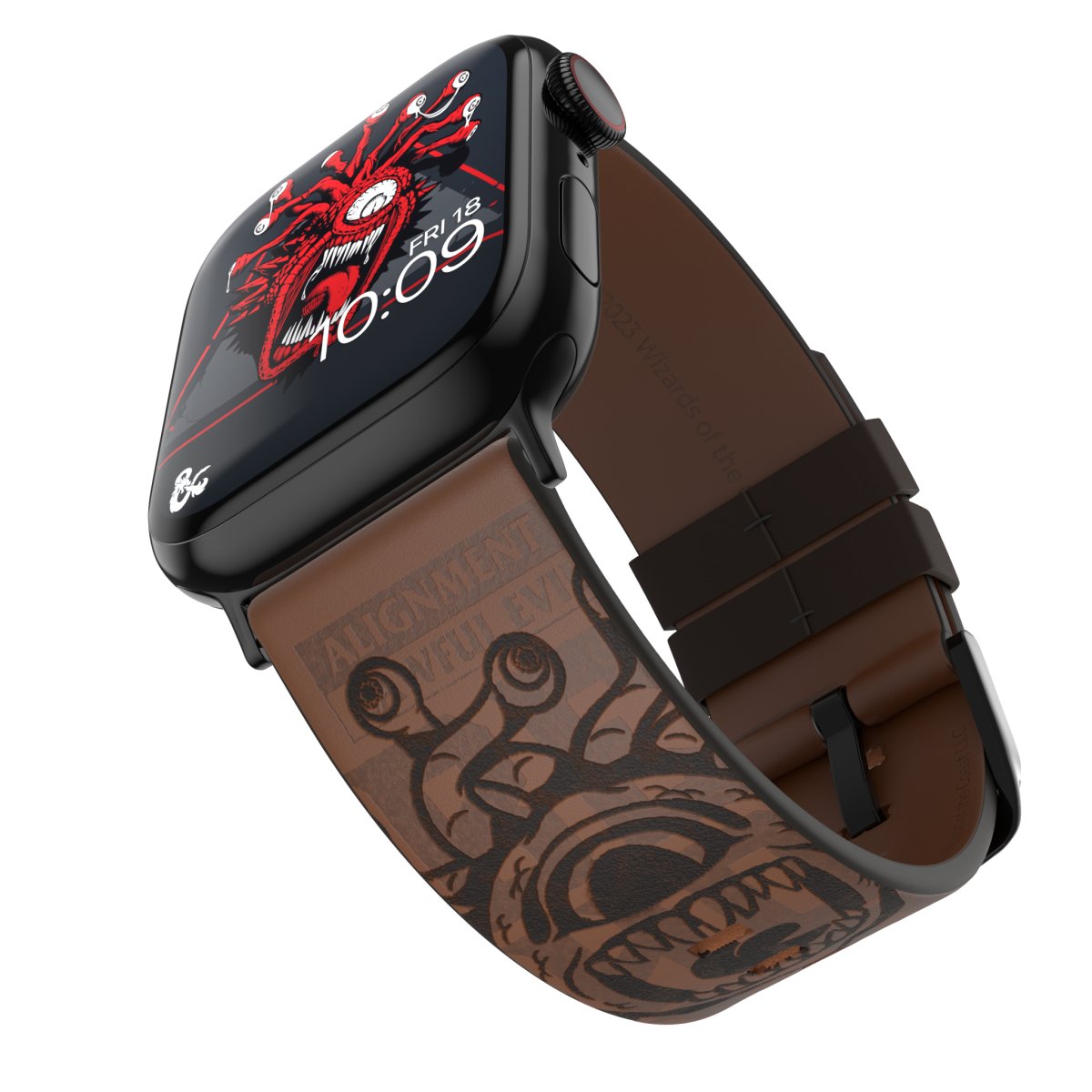 D&D - Leather Beholder Trading Card Leather Smartwatch Band