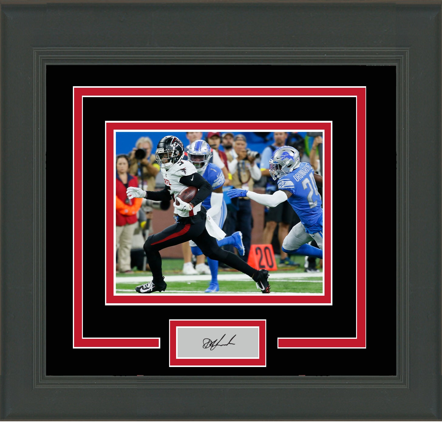 Framed Drake London Facsimile Laser Engraved Signature Auto Atlanta Falcons 11x14 Football Photo