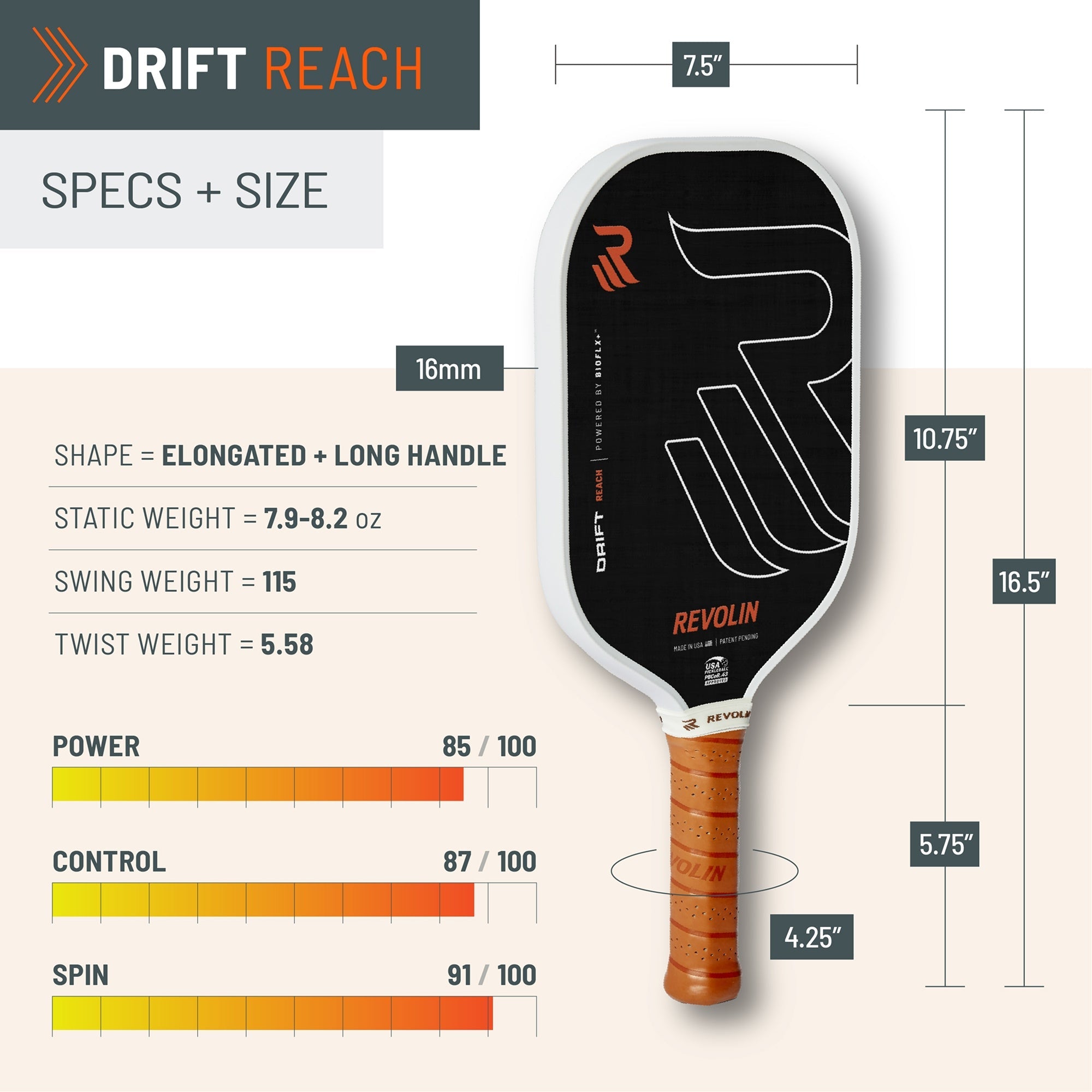 Drift Reach Pickleball Paddle