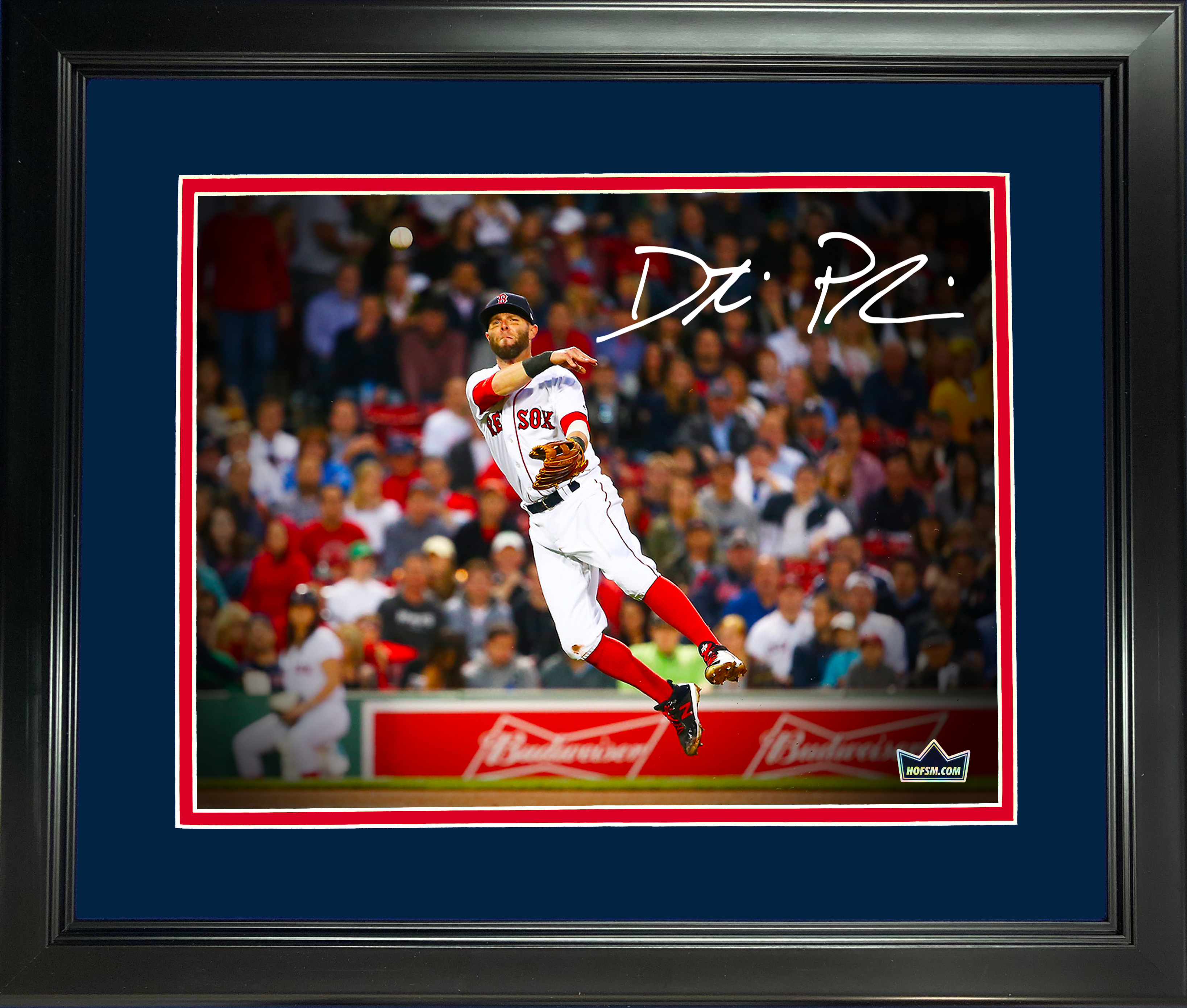 Framed Dustin Pedroia Boston Red Sox Facsimile Laser Engraved Signature Auto 11"x14" Baseball Photo HOFSM Holo