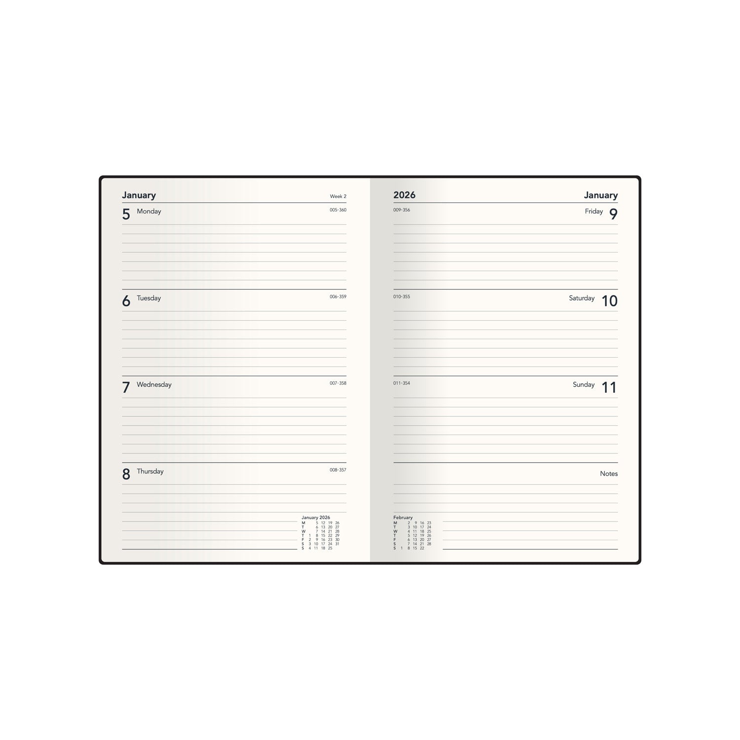 Bella Ramsay Cat - A5  Week-To-View - Diary - 2026 Calendar Year Planner