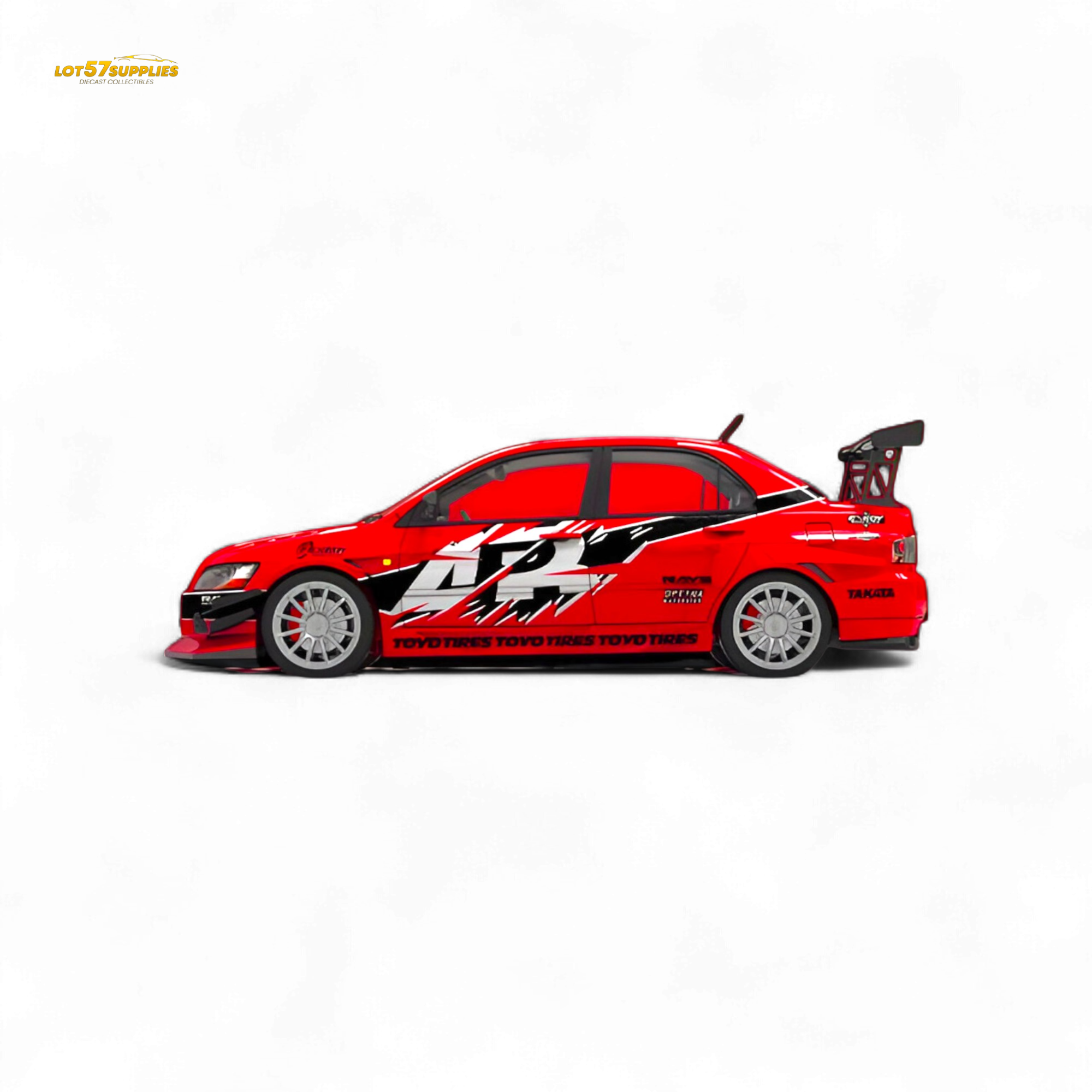 TimeMicro Mitsubishi Lancer EVO 9th Gen - Openable Hood & Figure - With Container 1:64